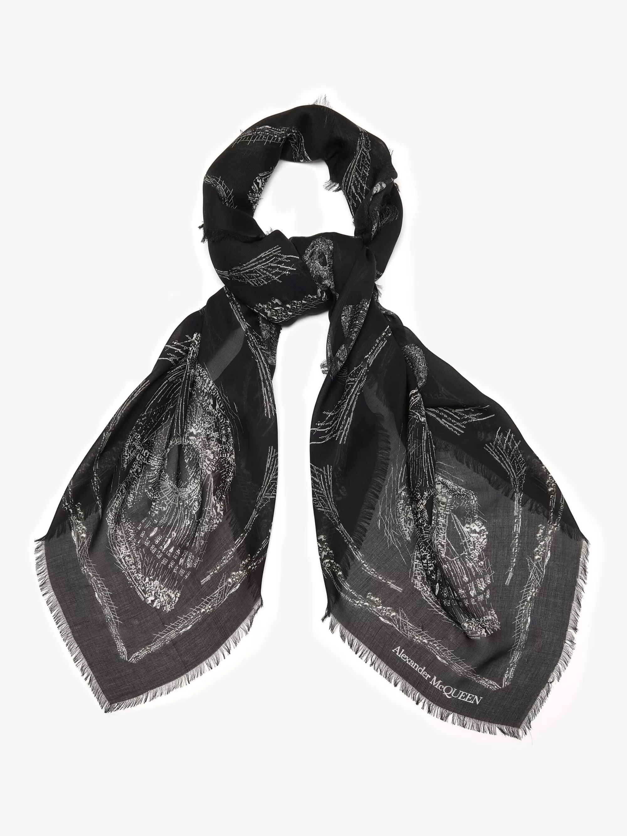 Men's Crystal Skull Shawl in >Alexander McQueen Cheap