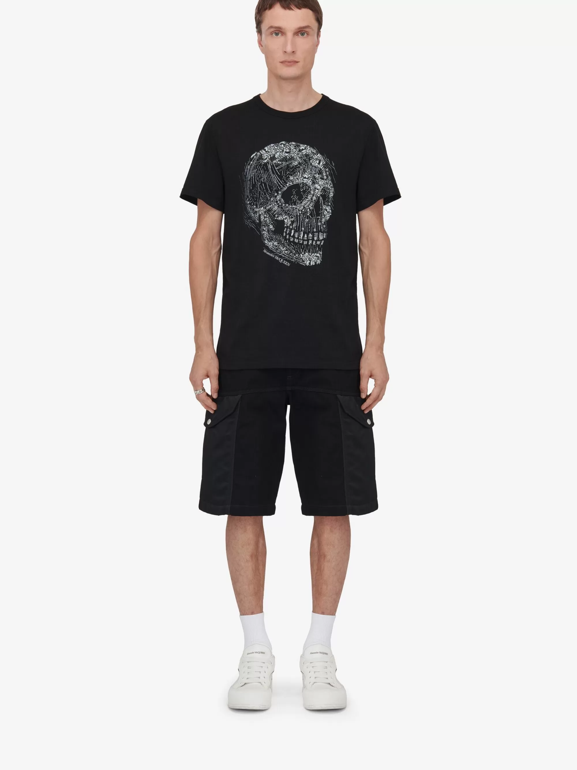 Men's Crystal Skull T-shirt in >Alexander McQueen Best Sale