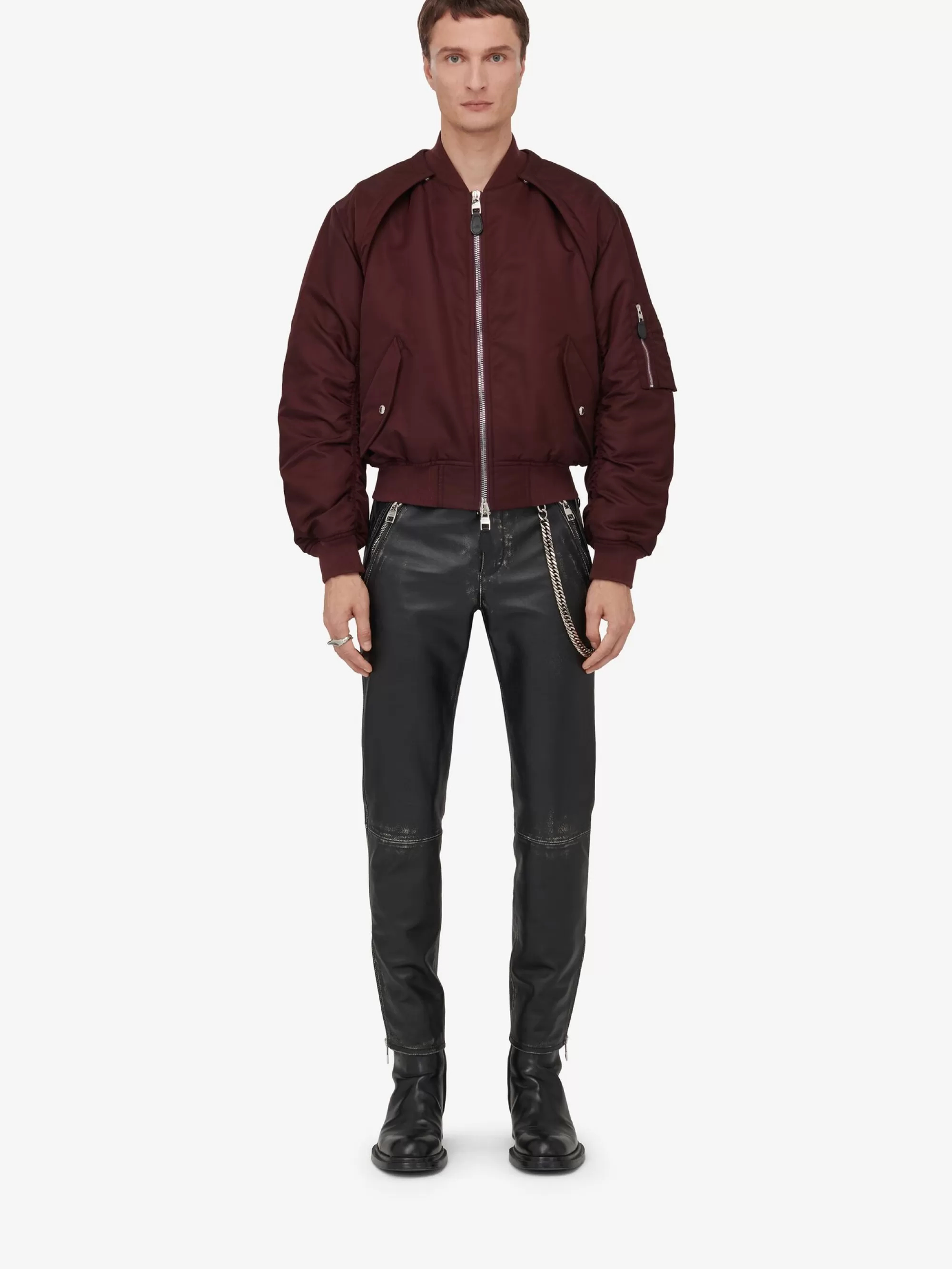 Men's Detachable Sleeve Bomber Jacket in >Alexander McQueen Sale