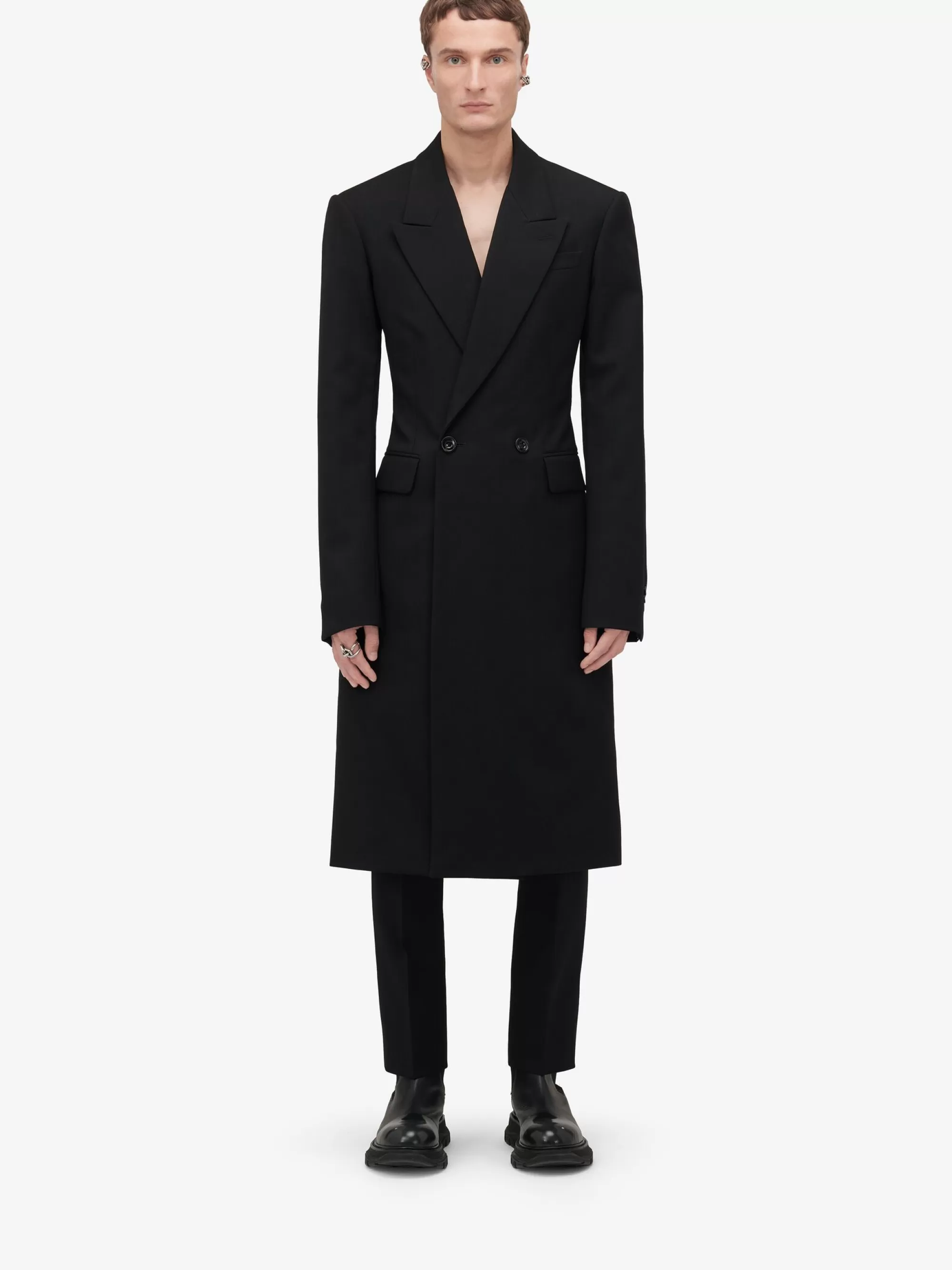 Men's Double-breasted Tailored Coat in >Alexander McQueen Fashion