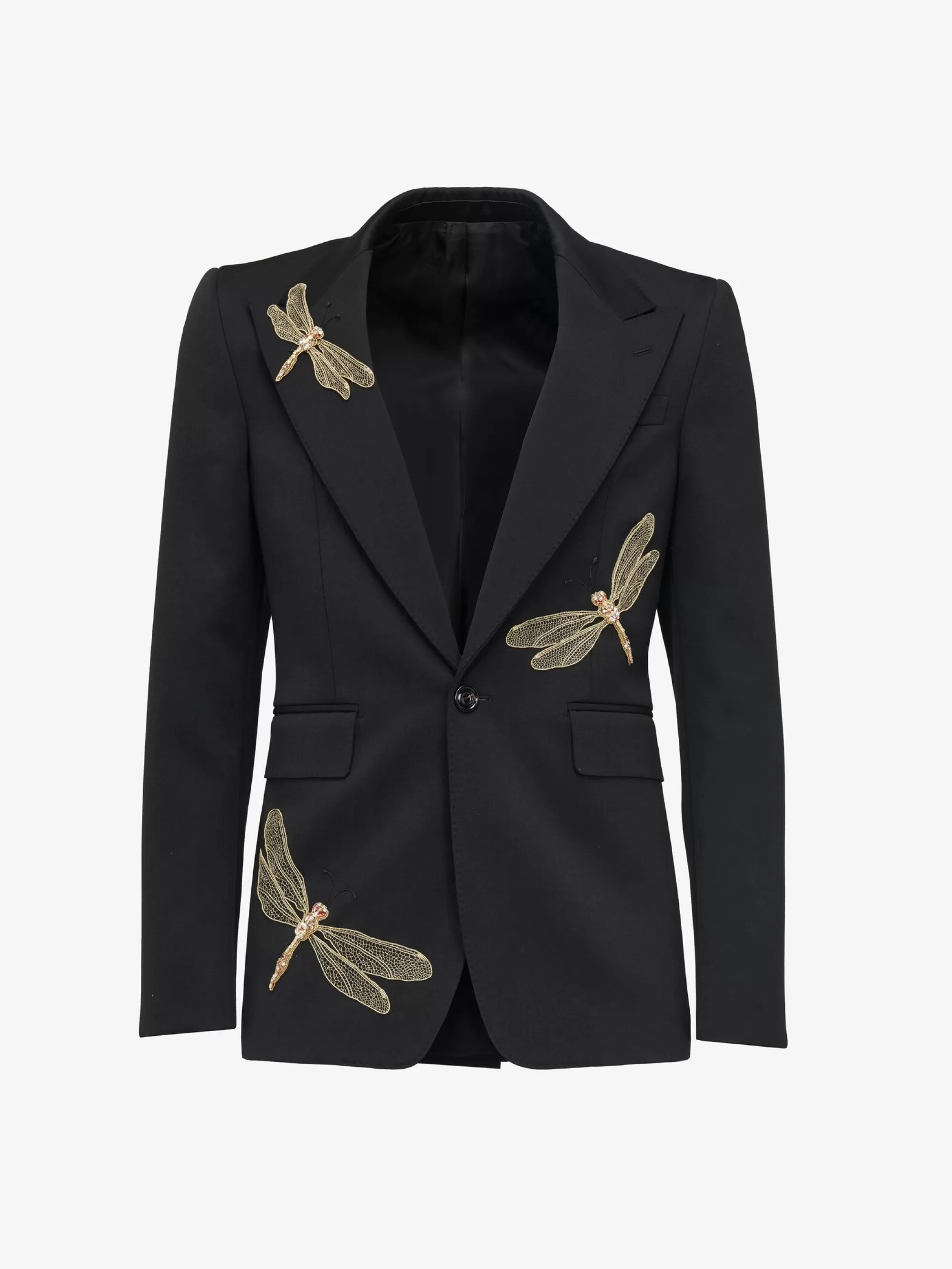 Men's Dragonfly Applique Single-breasted Jacket in >Alexander McQueen Clearance