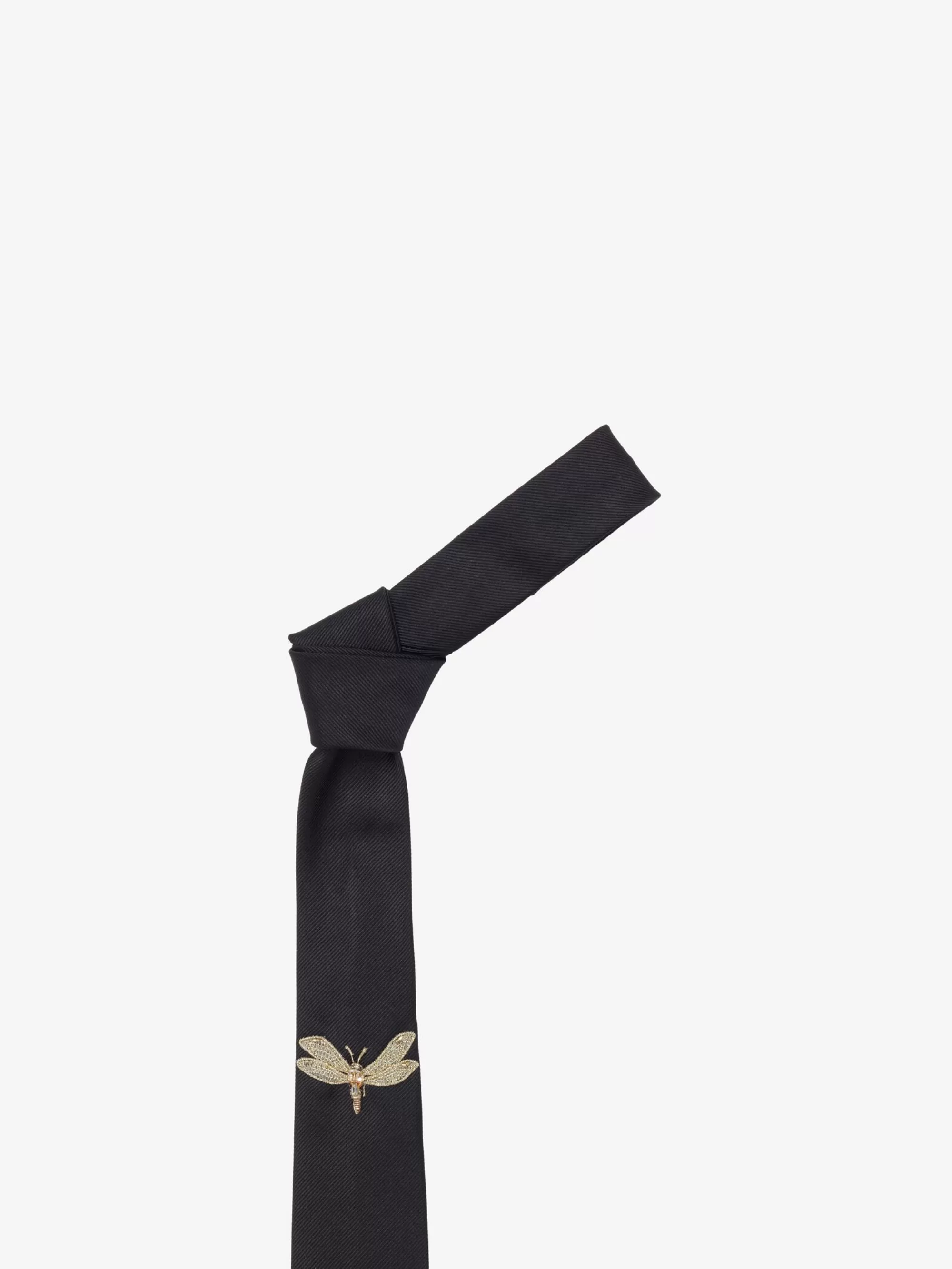 Men's Dragonfly Applique Tie in >Alexander McQueen Best