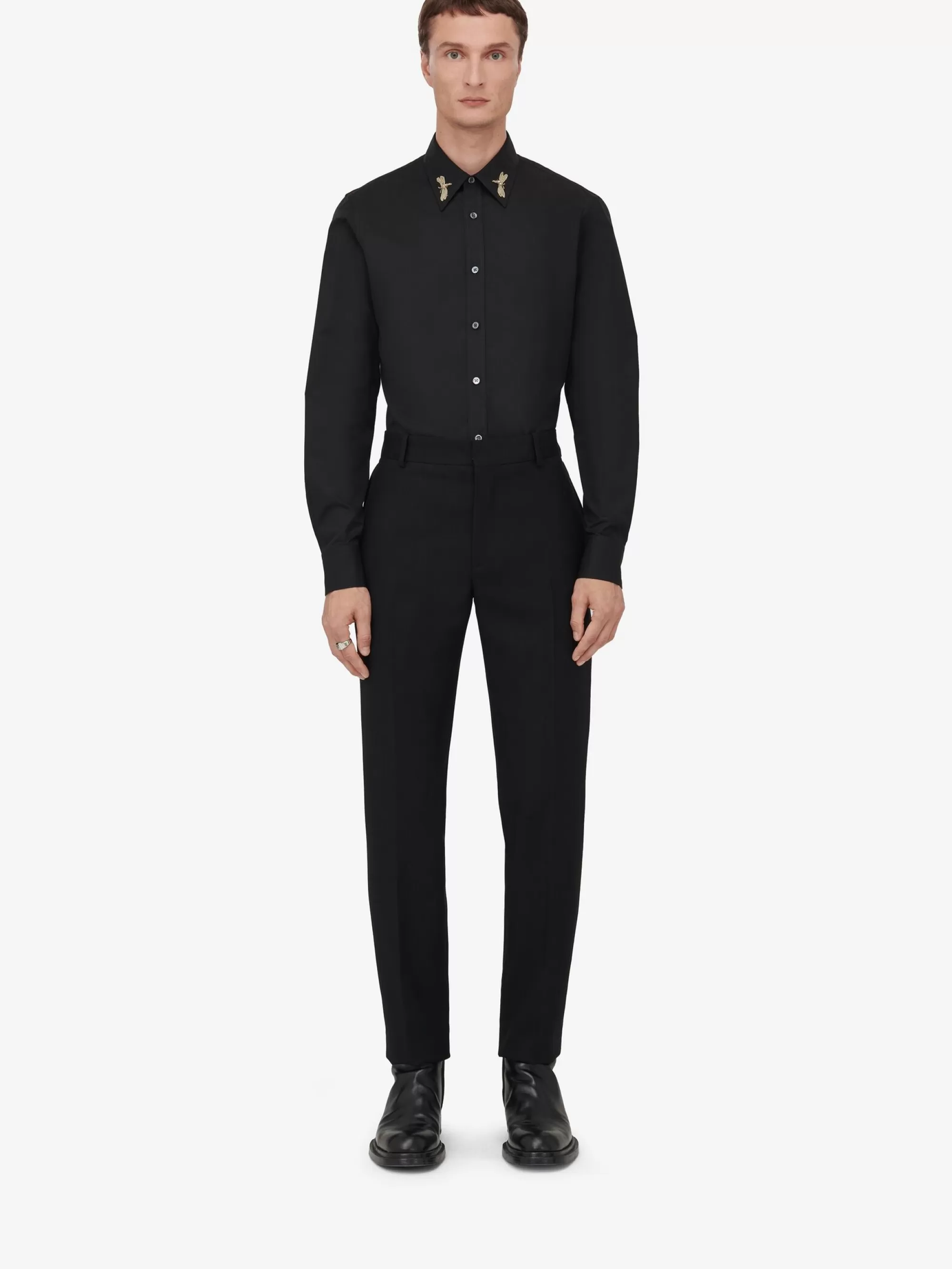 Men's Dragonfly Embroidery Shirt in >Alexander McQueen Cheap