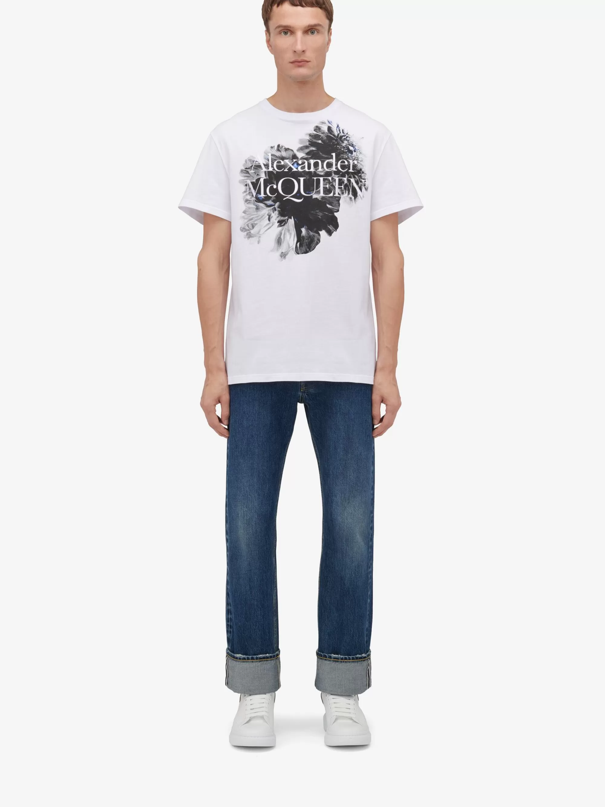 Men's Dutch Flower Logo T-shirt in >Alexander McQueen Sale