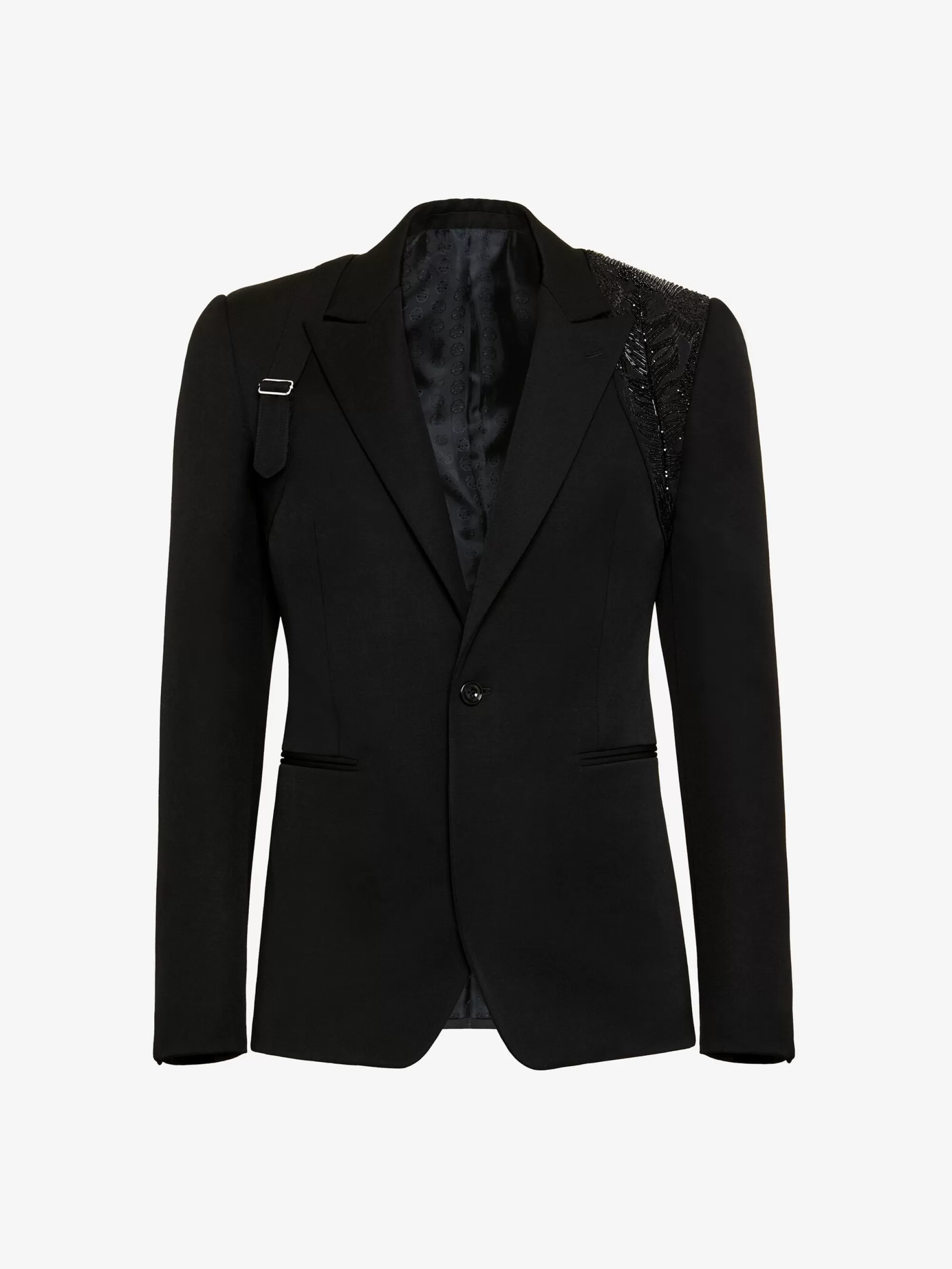 Men's Embroidered Harness Single-breasted Jacket in >Alexander McQueen Cheap