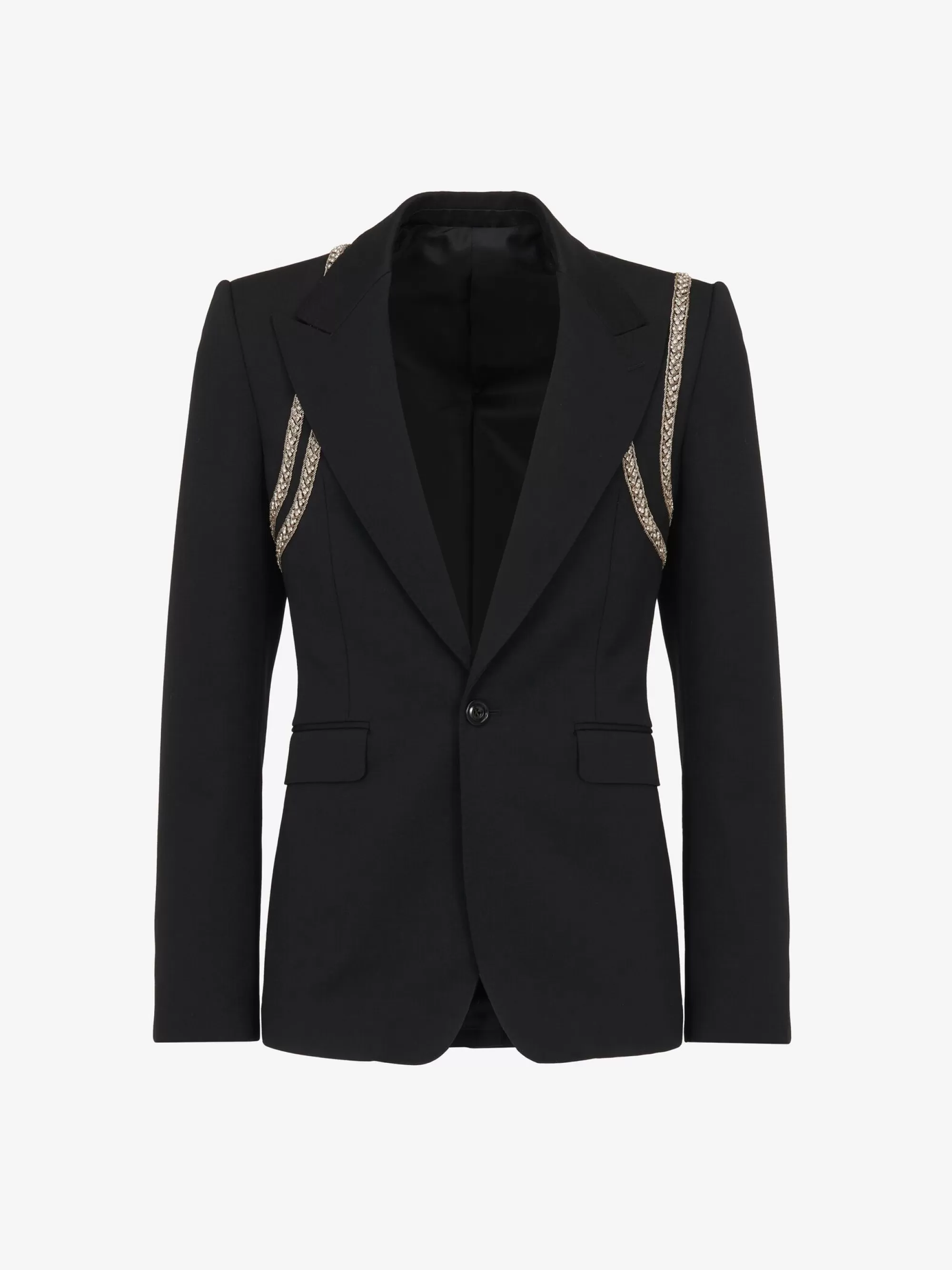 Men's Embroidered Harness Single-breasted Jacket in >Alexander McQueen Fashion