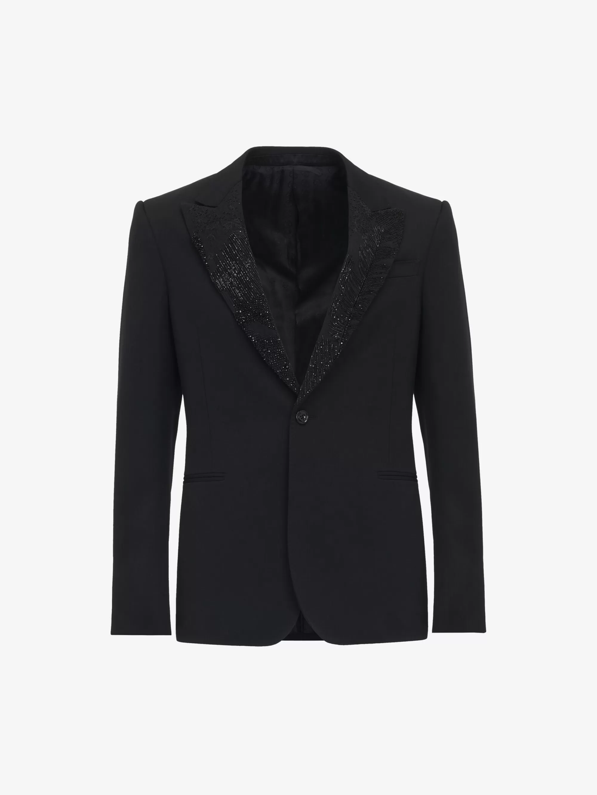 Men's Embroidered Lapel Single-breasted Jacket in >Alexander McQueen New