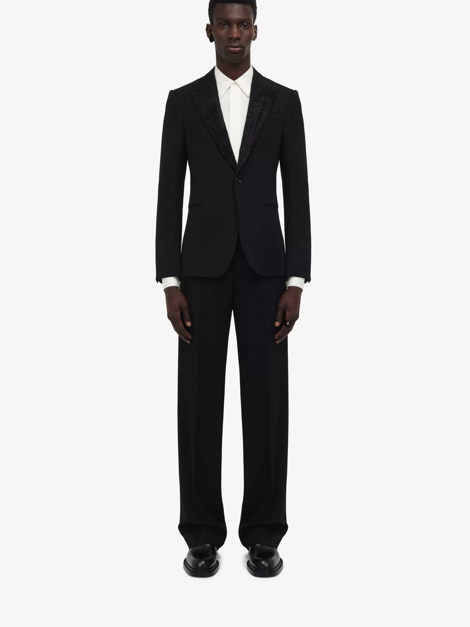 Men's Embroidered Lapel Single-breasted Jacket in >Alexander McQueen New