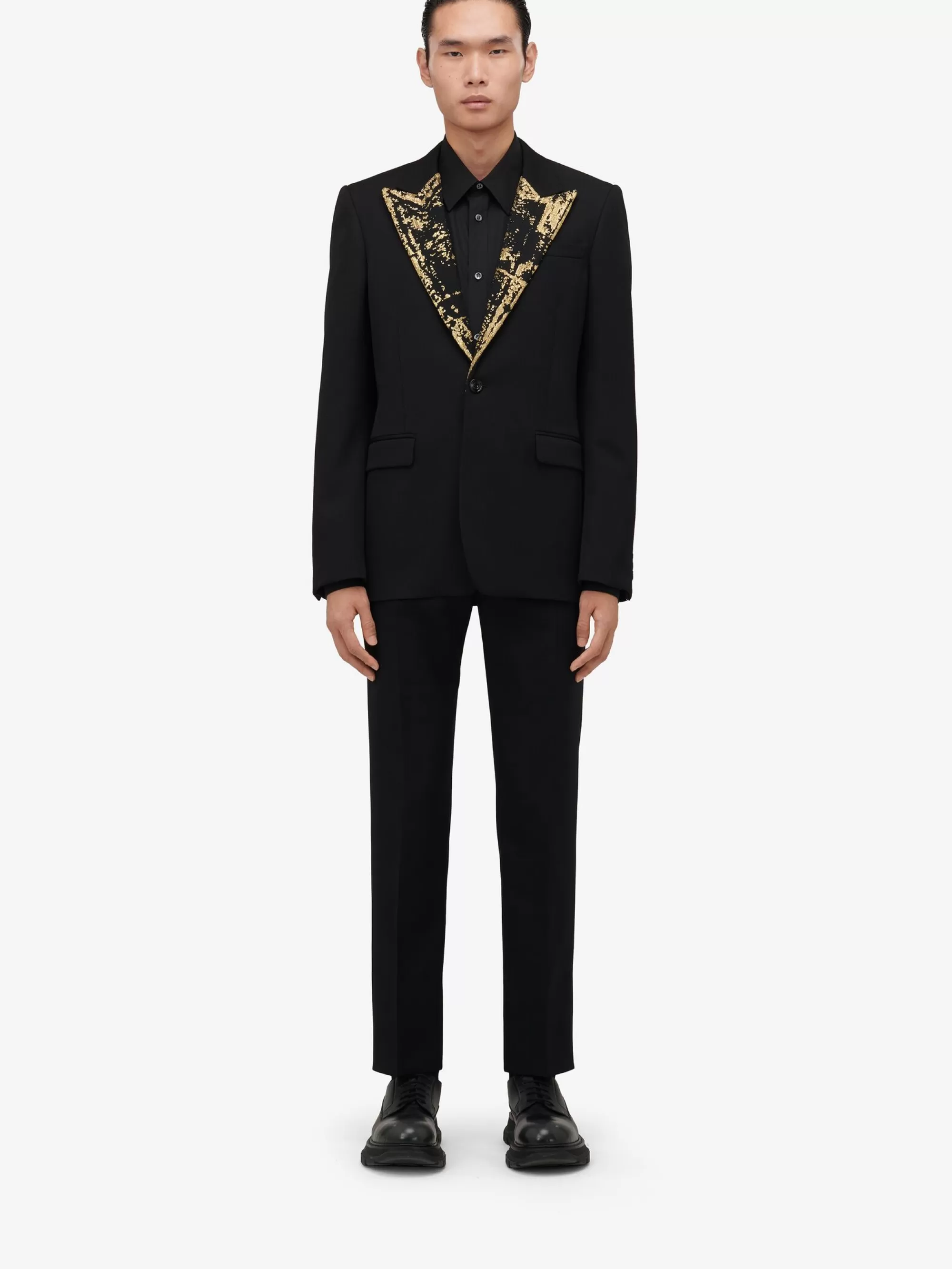 Men's Embroidered Single-breasted Jacket in >Alexander McQueen Outlet