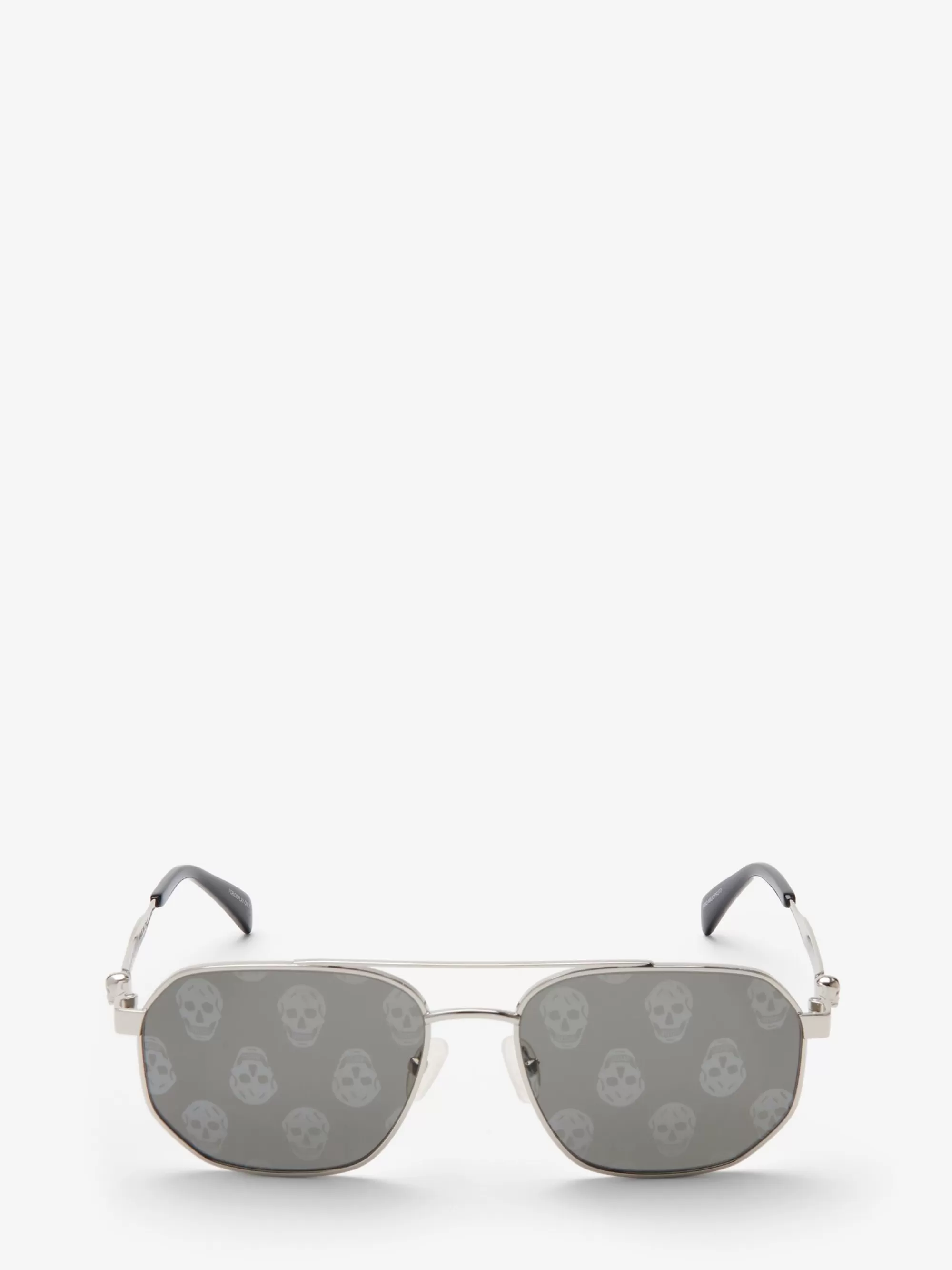 Men's Floating Skull Metal Caravan Sunglasses in >Alexander McQueen Shop