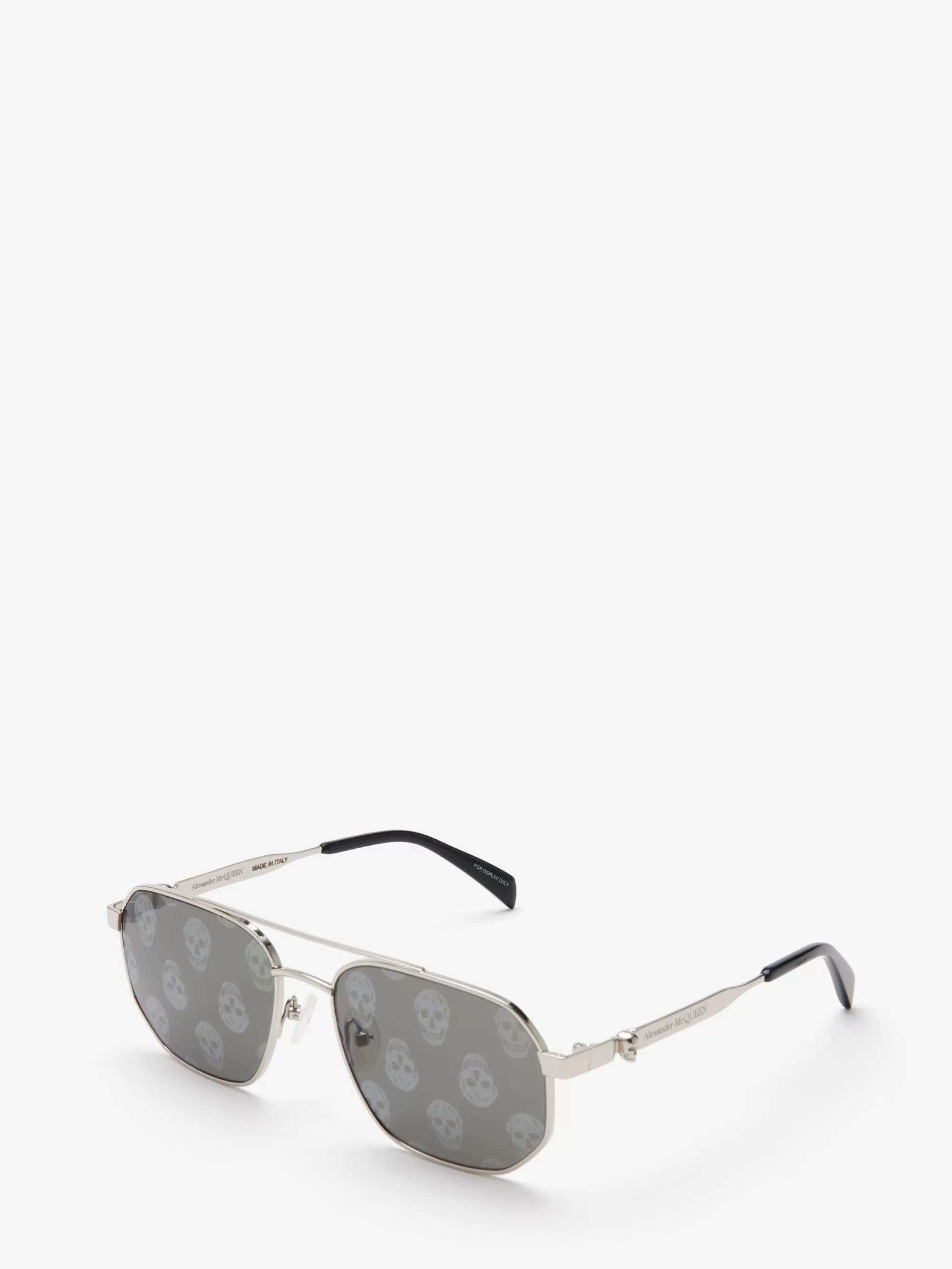 Men's Floating Skull Metal Caravan Sunglasses in >Alexander McQueen Shop