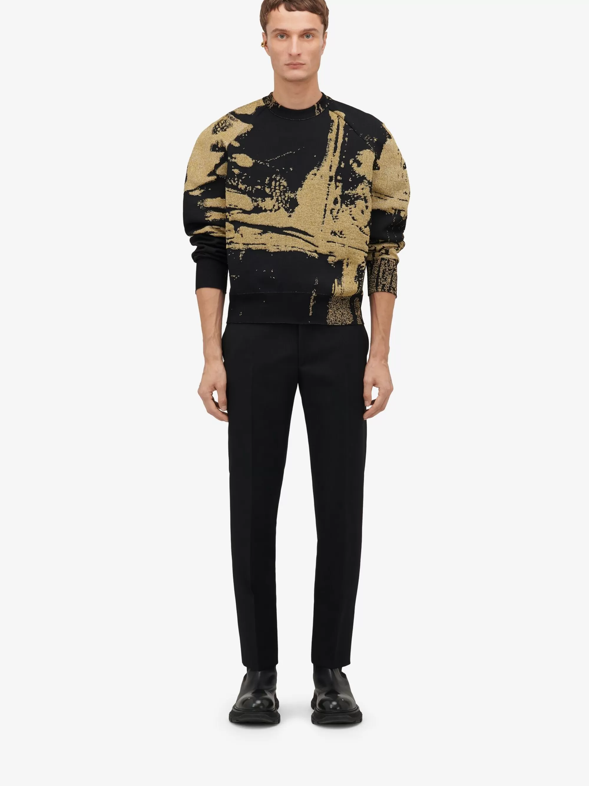 Men's Fold Jacquard Jumper in >Alexander McQueen Sale