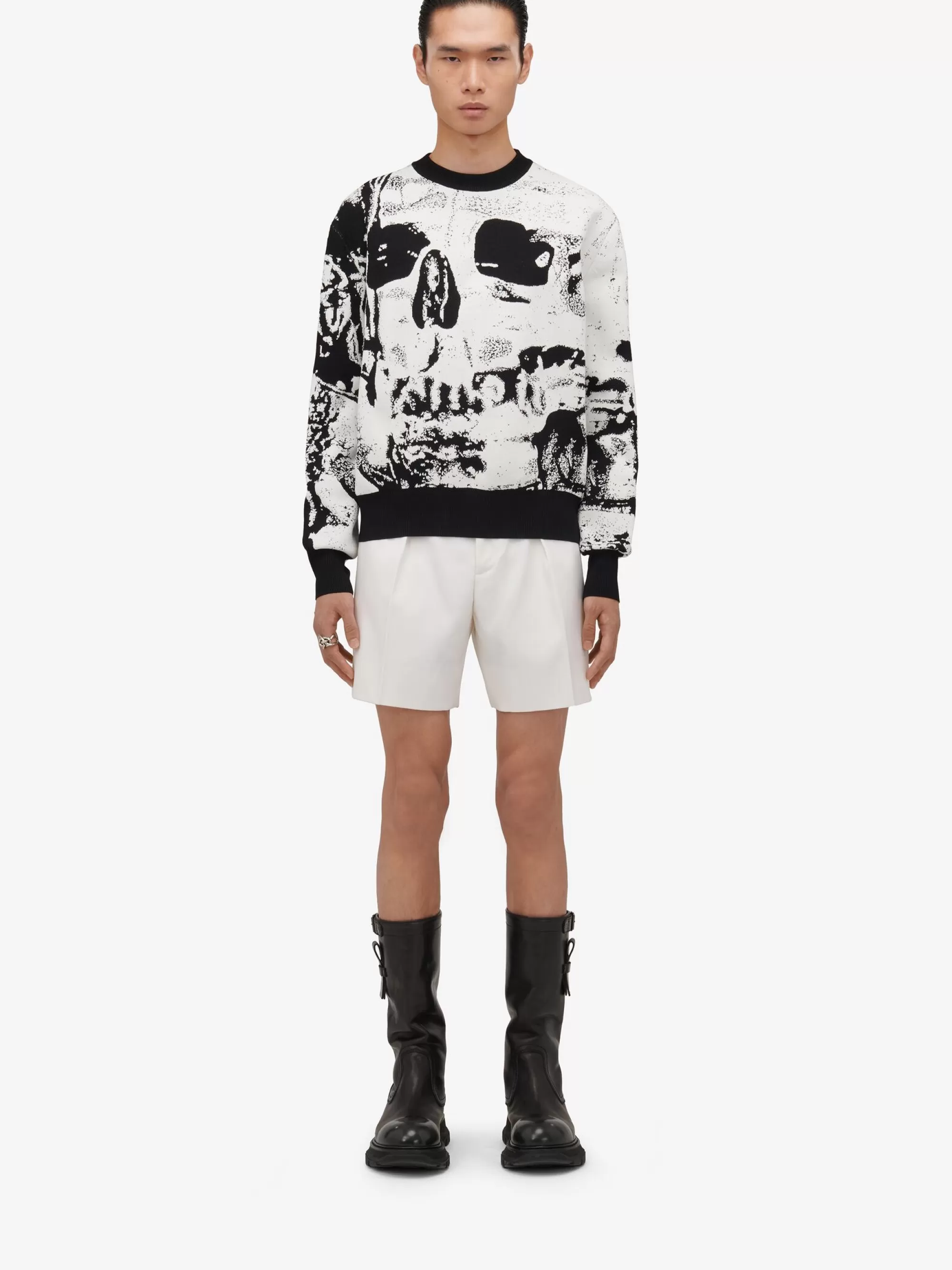 Men's Fold Skull Jacquard Jumper in >Alexander McQueen Discount