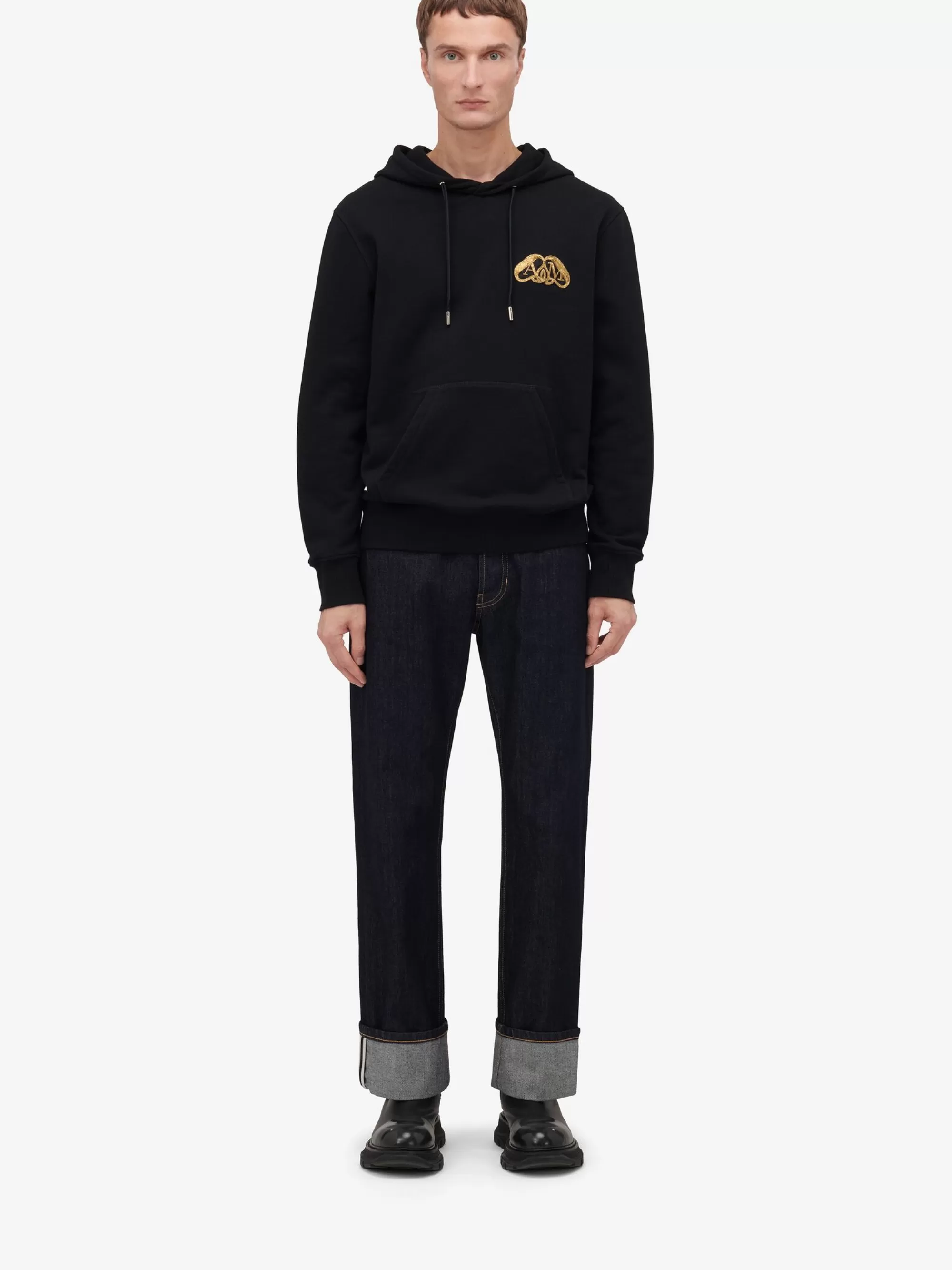 Men's Half Seal Logo Hooded Sweatshirt in >Alexander McQueen Shop