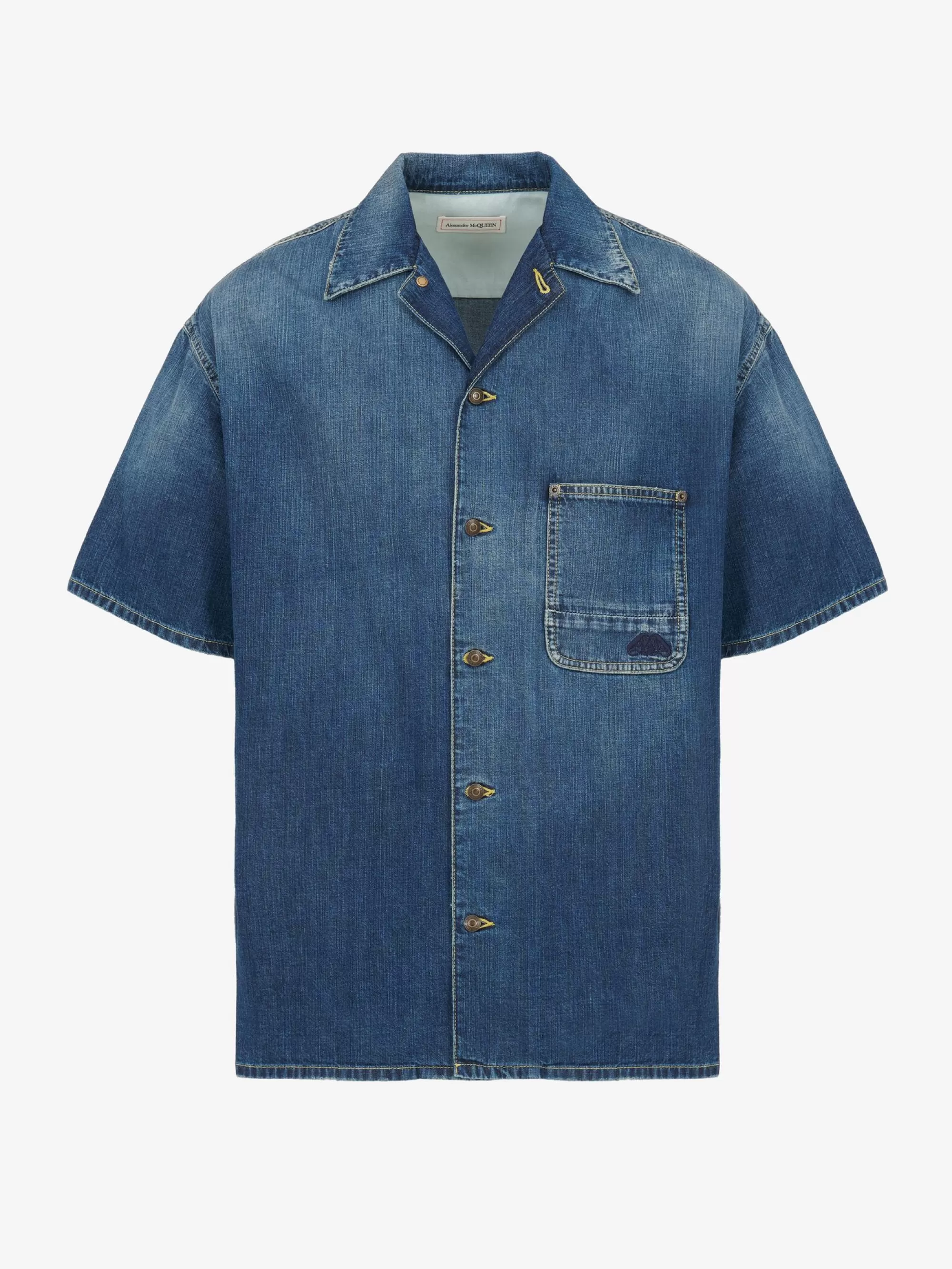 Men's Hawaiian Denim Shirt in >Alexander McQueen Online