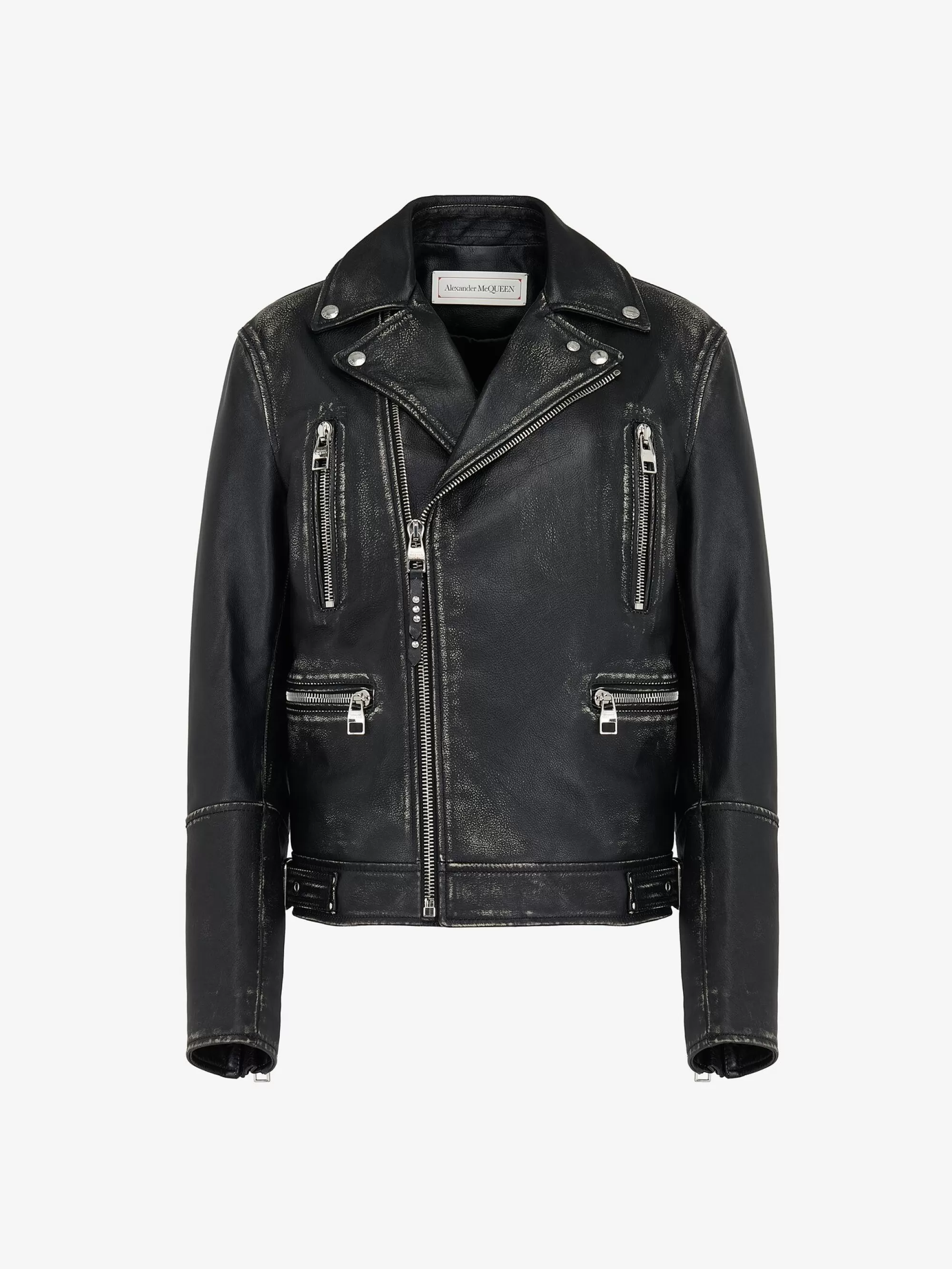 Men's Leather Biker Jacket in >Alexander McQueen Cheap