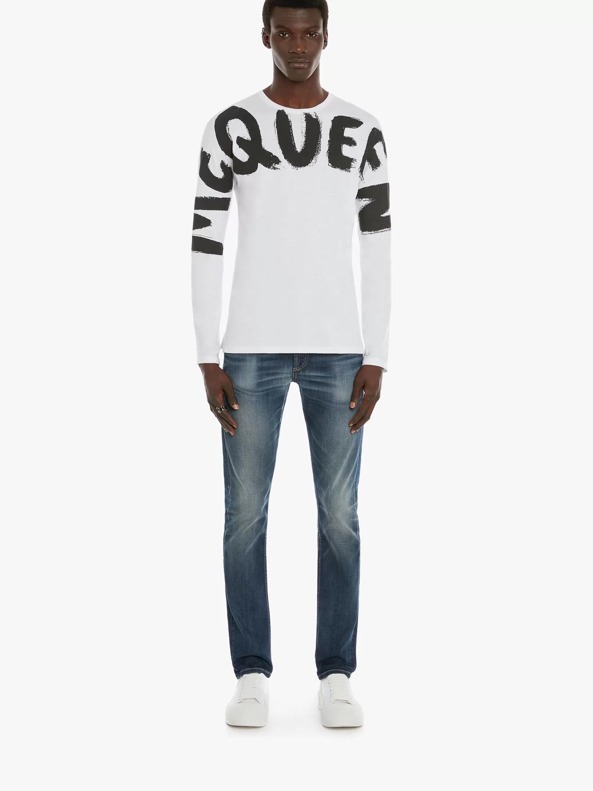 Men's McQueen Graffiti Denim Jeans in >Alexander McQueen Discount