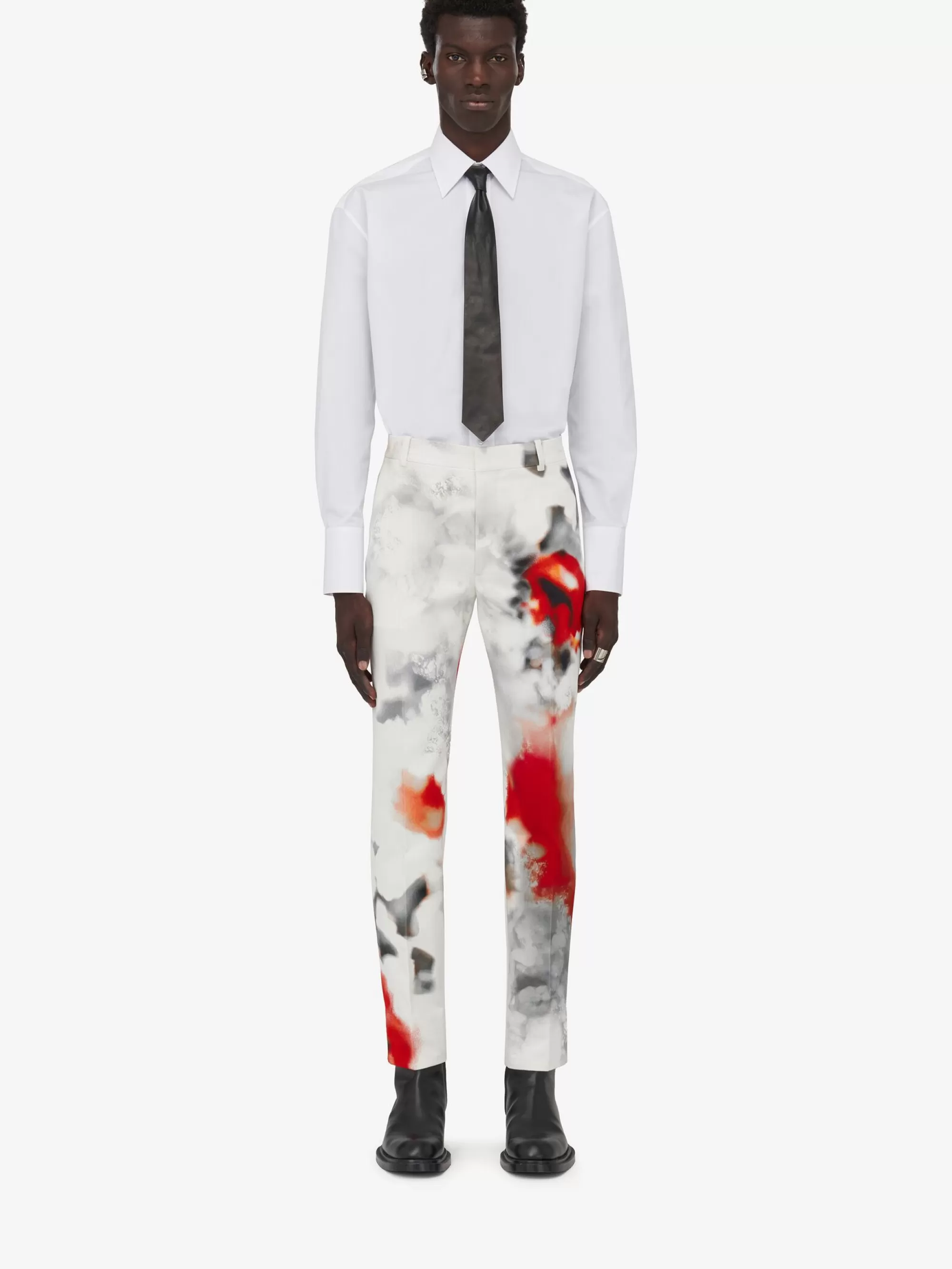 Men's Obscured Flower Cigarette Trousers in >Alexander McQueen Shop