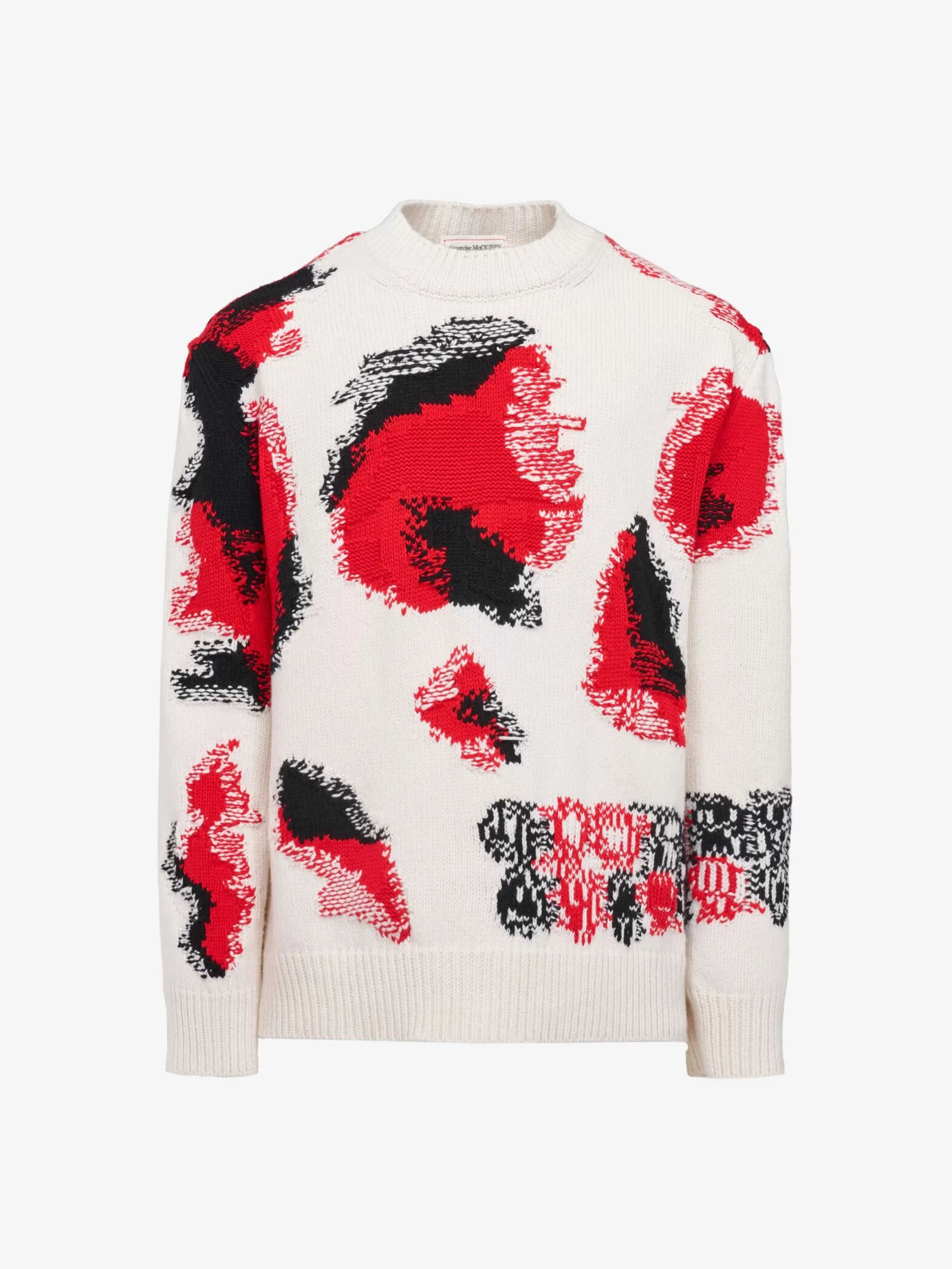 Men's Obscured Skull Intarsia Jumper in >Alexander McQueen Discount