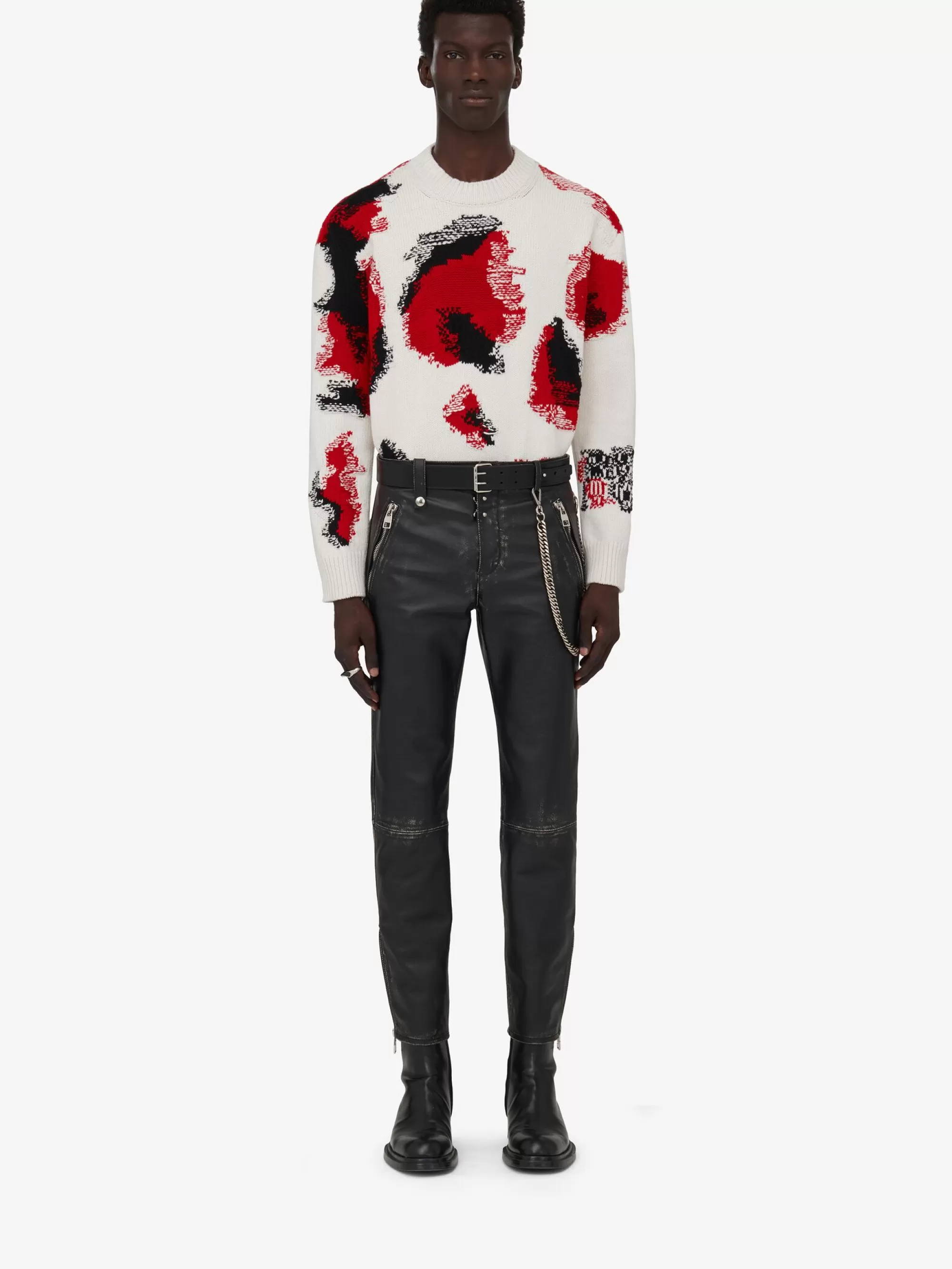 Men's Obscured Skull Intarsia Jumper in >Alexander McQueen Discount