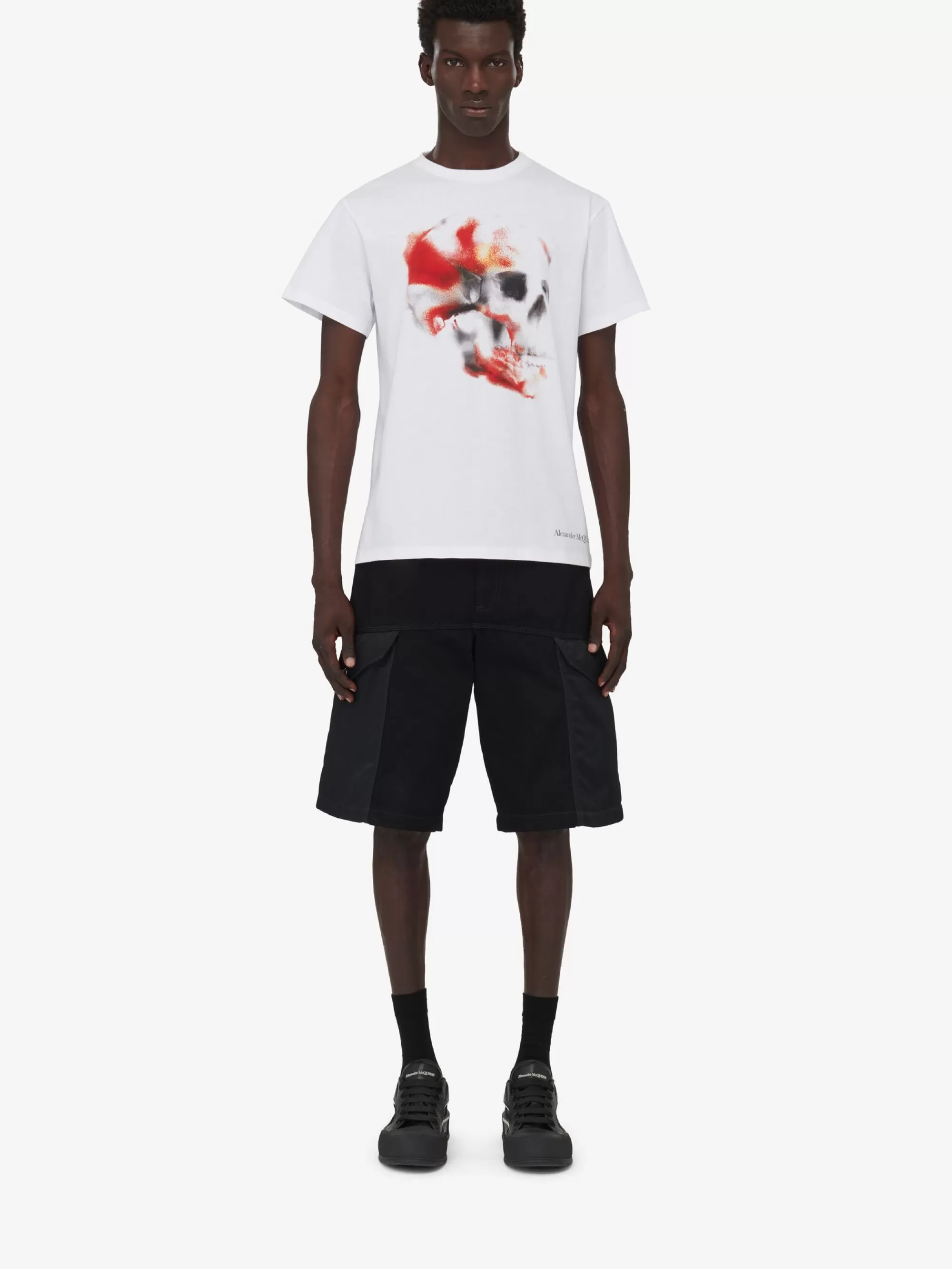 Men's Obscured Skull T-shirt in >Alexander McQueen Clearance