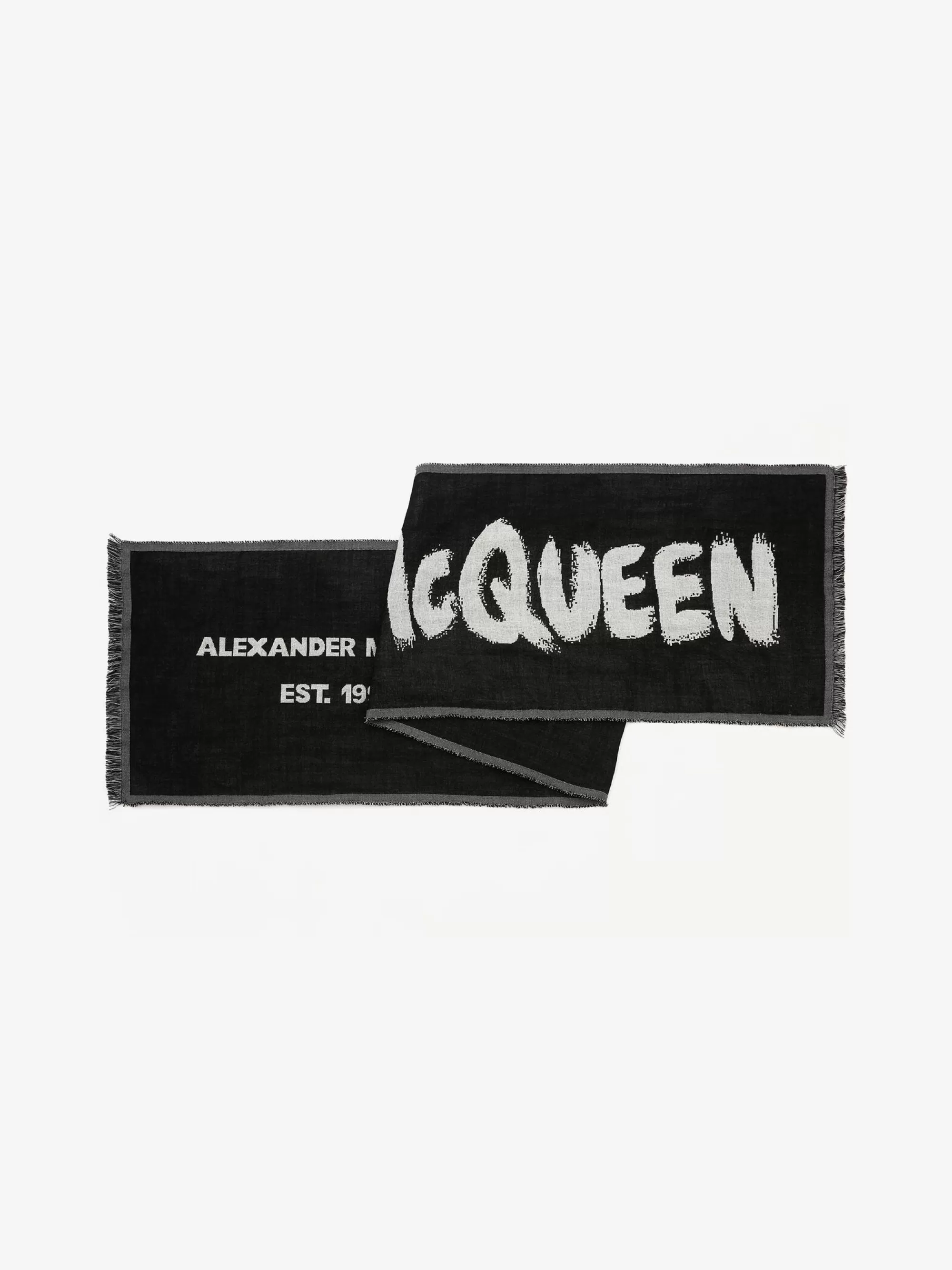 Men's Oversize McQueen Graffiti Scarf in >Alexander McQueen Cheap