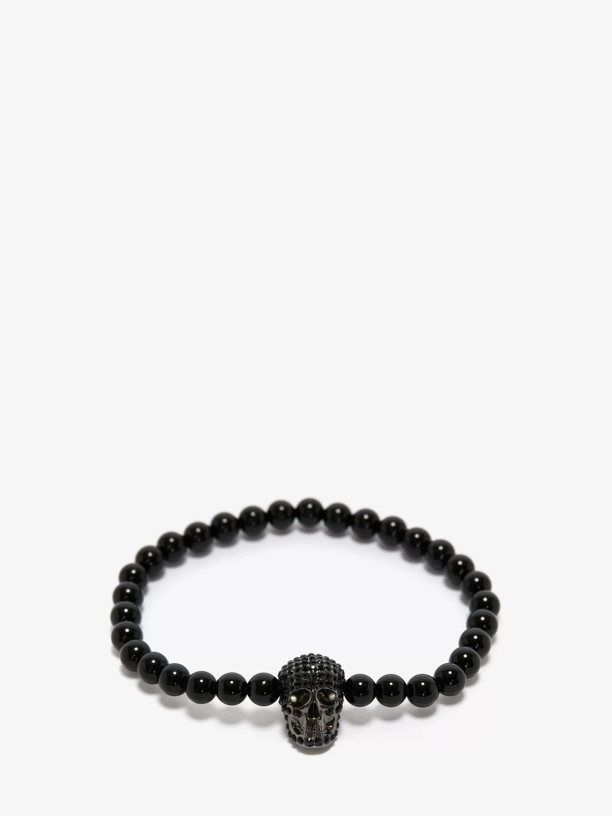 Men's Pavé Skull Beaded Bracelet in >Alexander McQueen Cheap