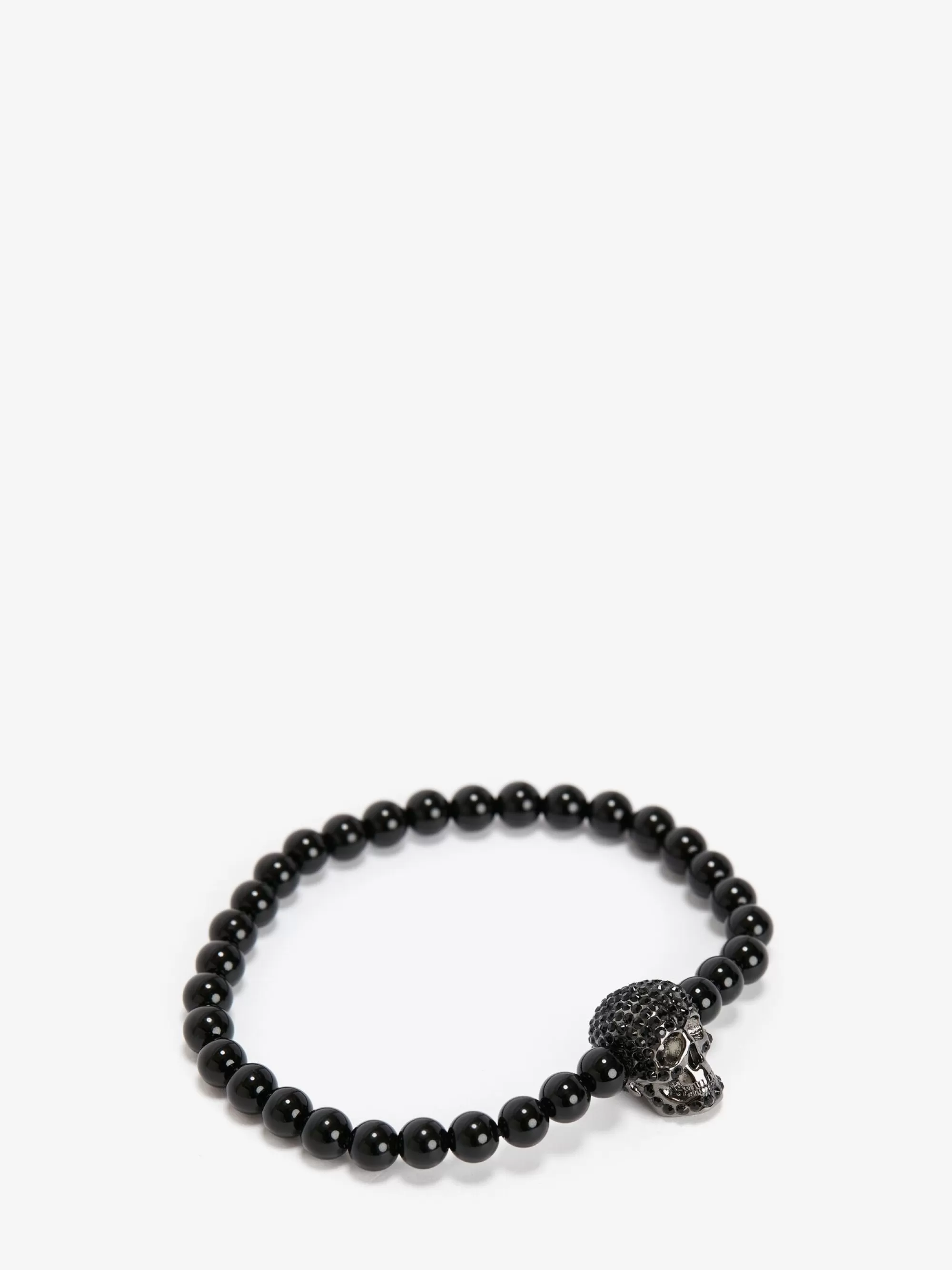 Men's Pavé Skull Beaded Bracelet in >Alexander McQueen Cheap