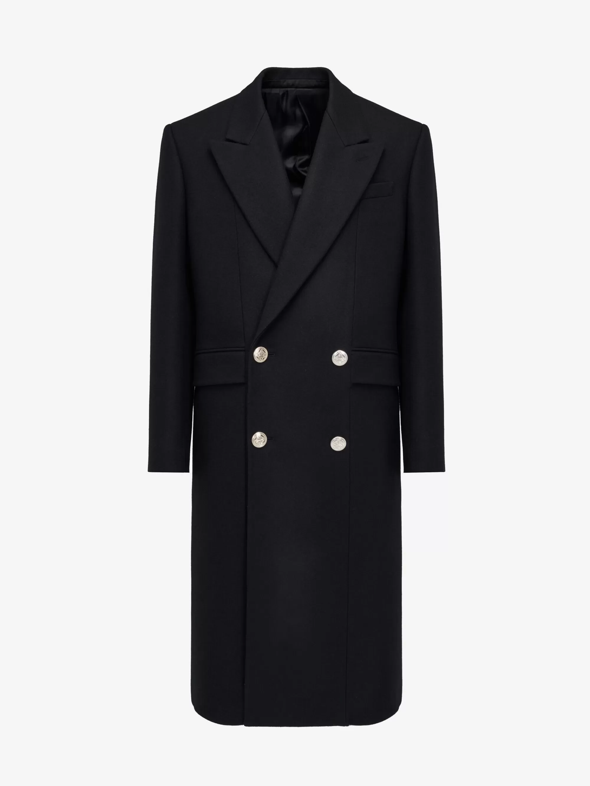 Men's Peak Lapel Double-breasted Coat in >Alexander McQueen Discount