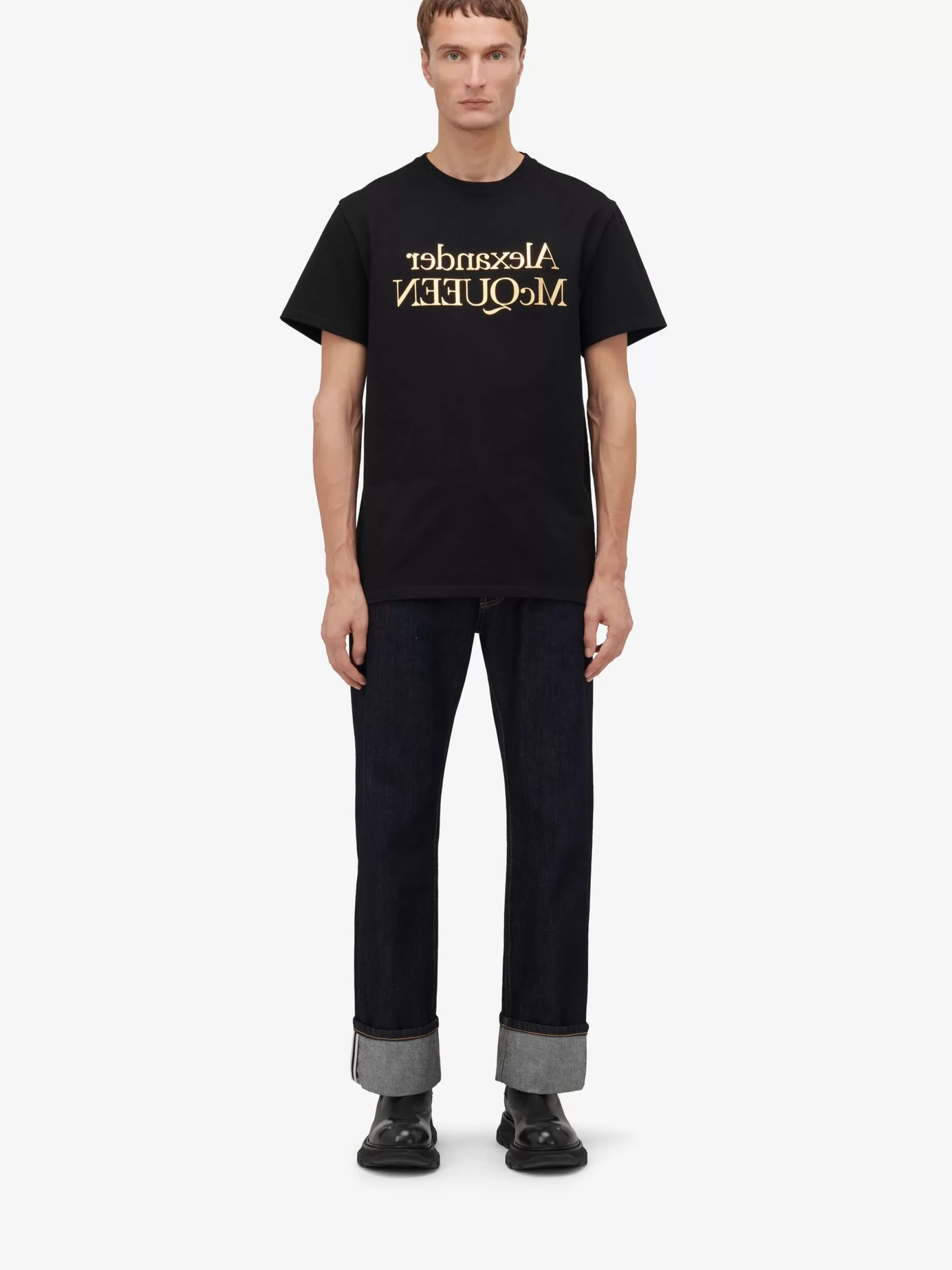 Men's Reflected Logo T-shirt in >Alexander McQueen Sale