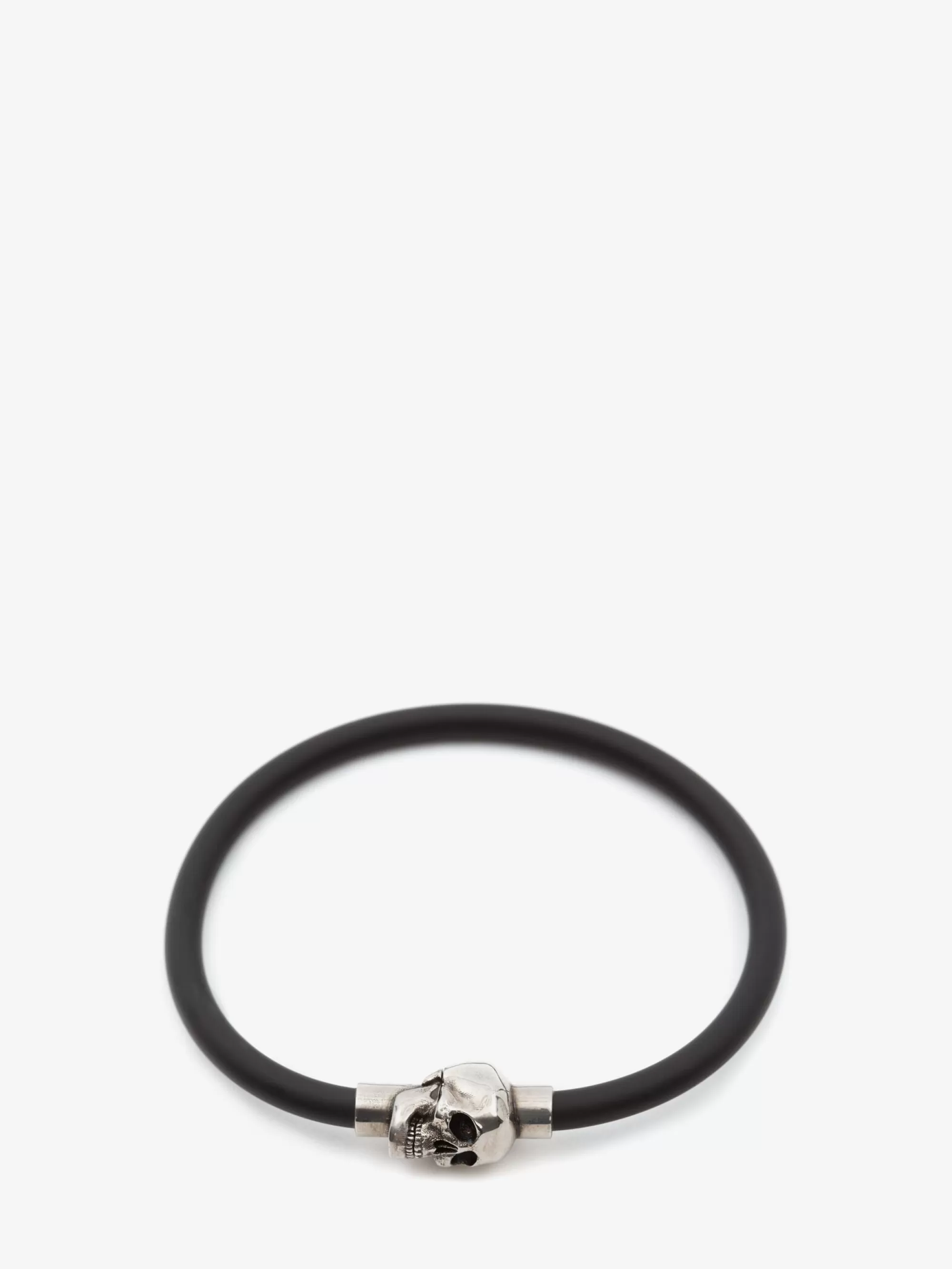 Men's Rubber Cord Skull Bracelet in >Alexander McQueen Cheap