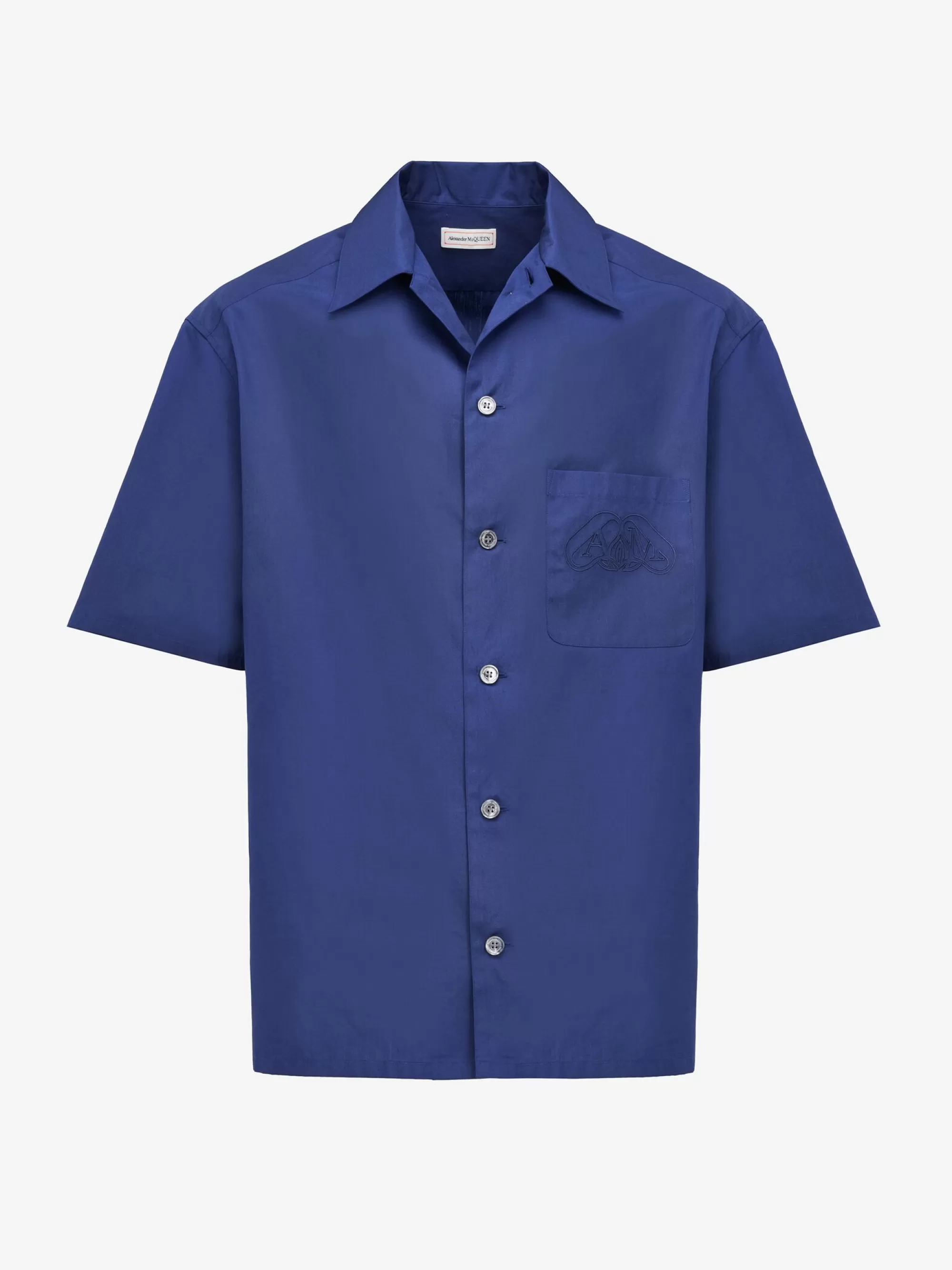 Men's Seal Logo Bowling Shirt in >Alexander McQueen Discount