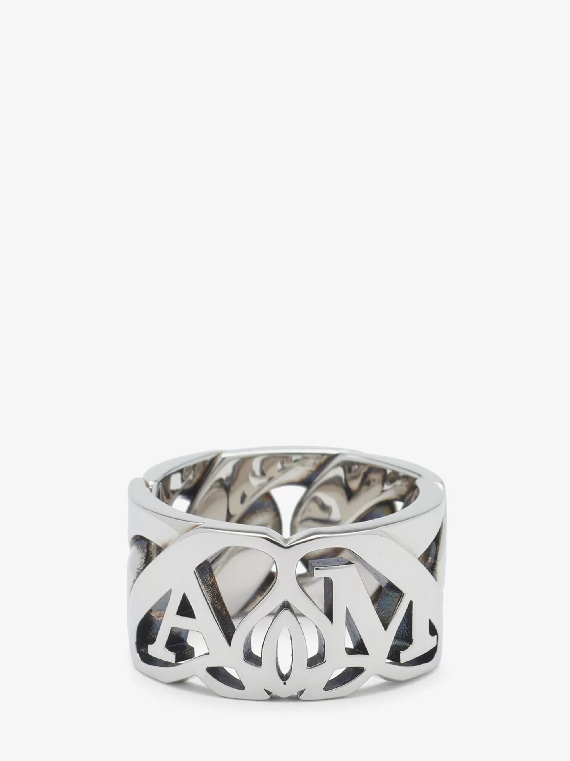 Men's Seal Logo Chain Ring in >Alexander McQueen Store