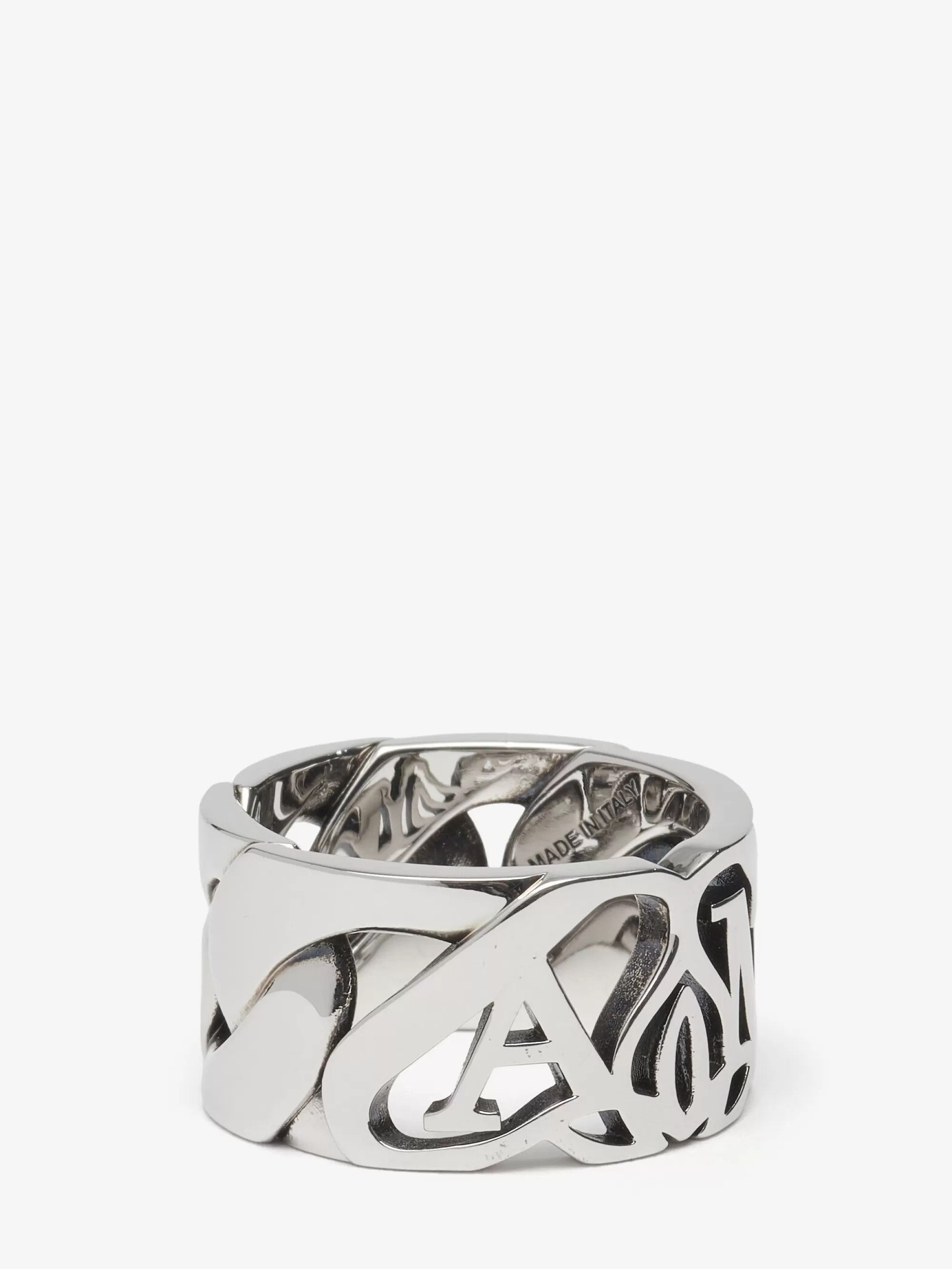 Men's Seal Logo Chain Ring in >Alexander McQueen Store