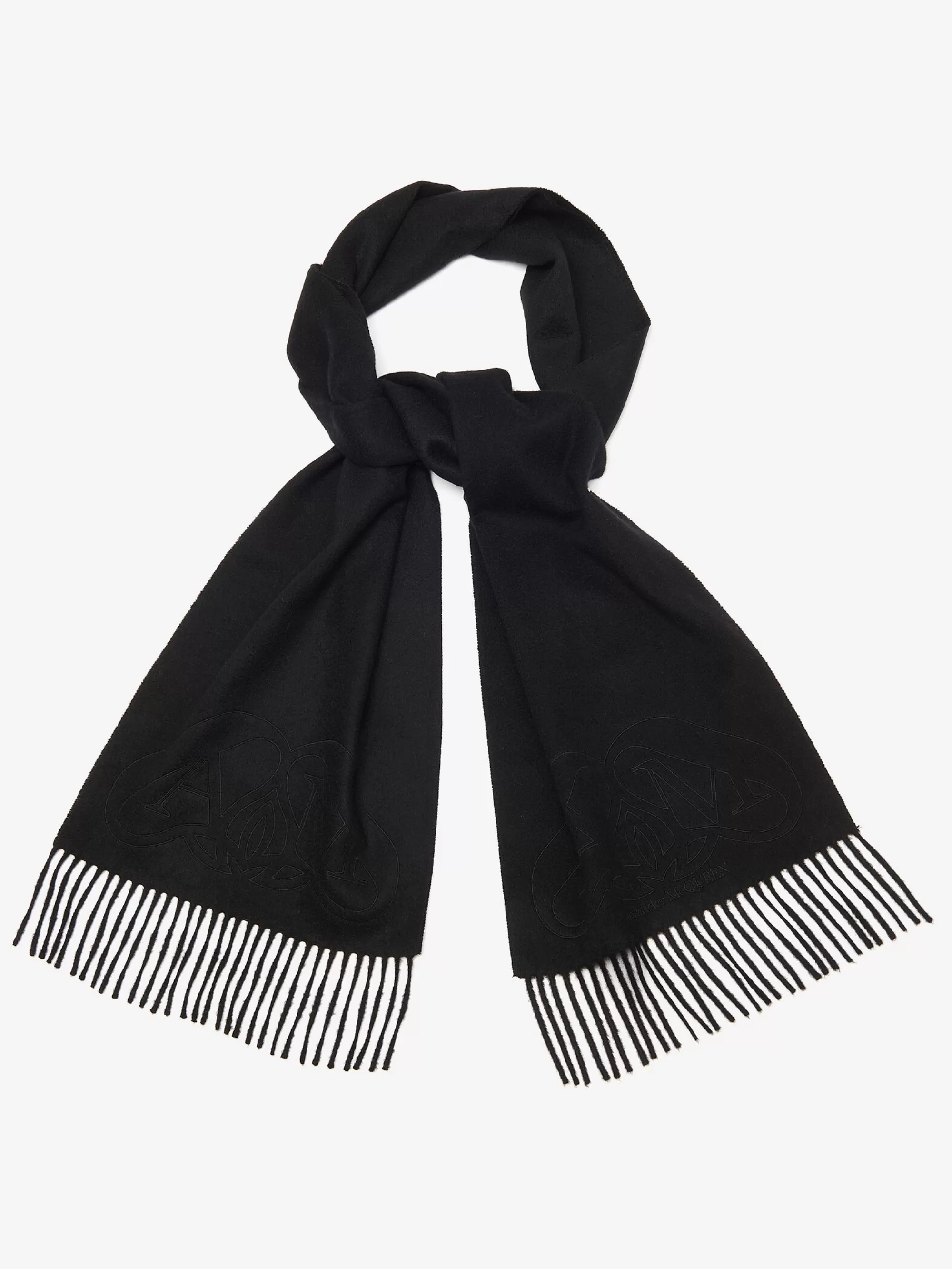 Men's Seal Logo Embroidery Scarf in >Alexander McQueen Hot