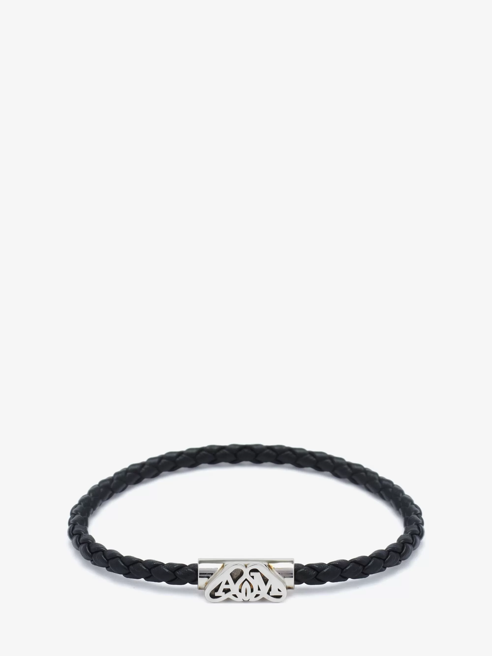 Men's Seal Logo Leather Bracelet in >Alexander McQueen Outlet