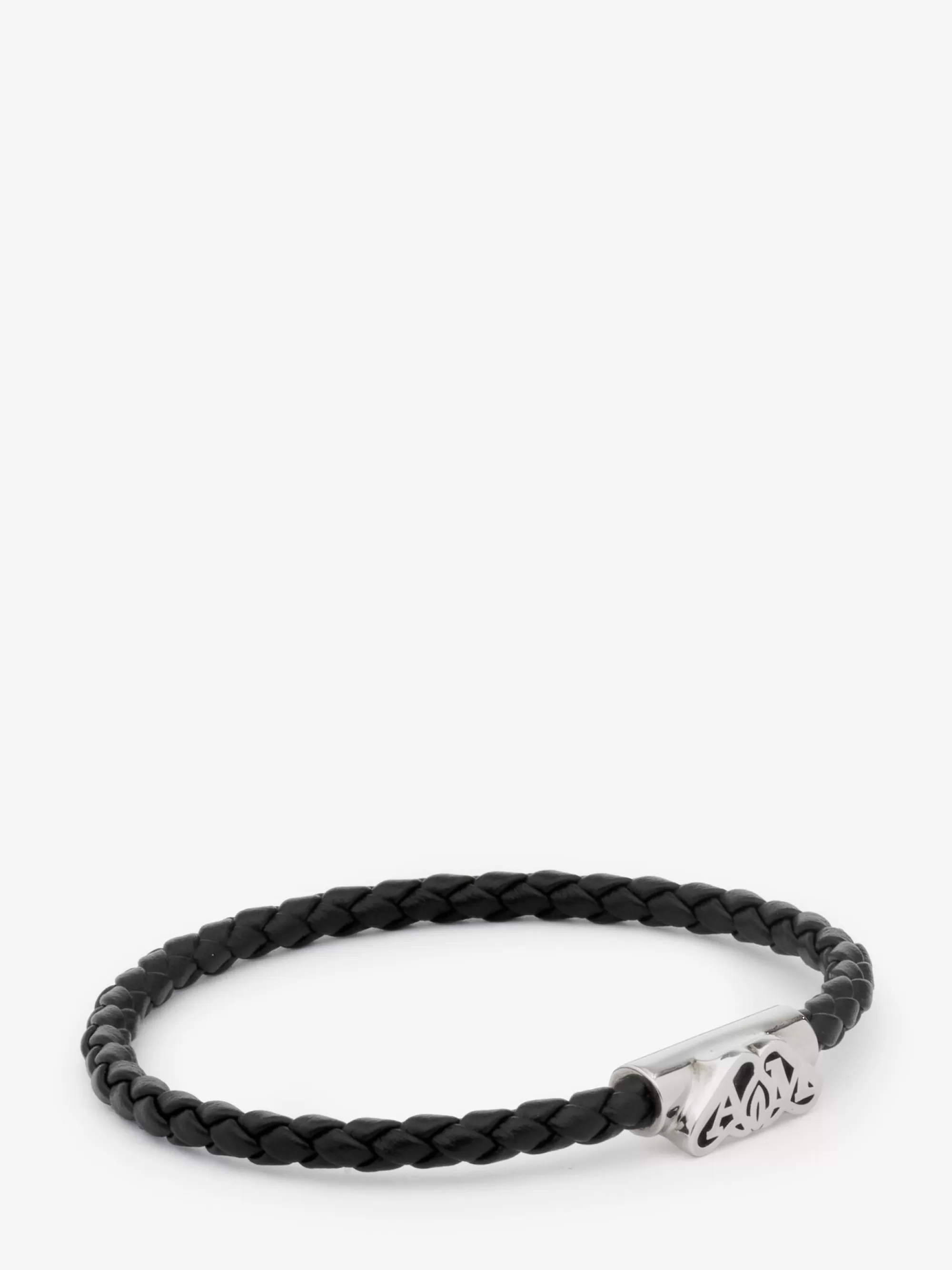 Men's Seal Logo Leather Bracelet in >Alexander McQueen Outlet