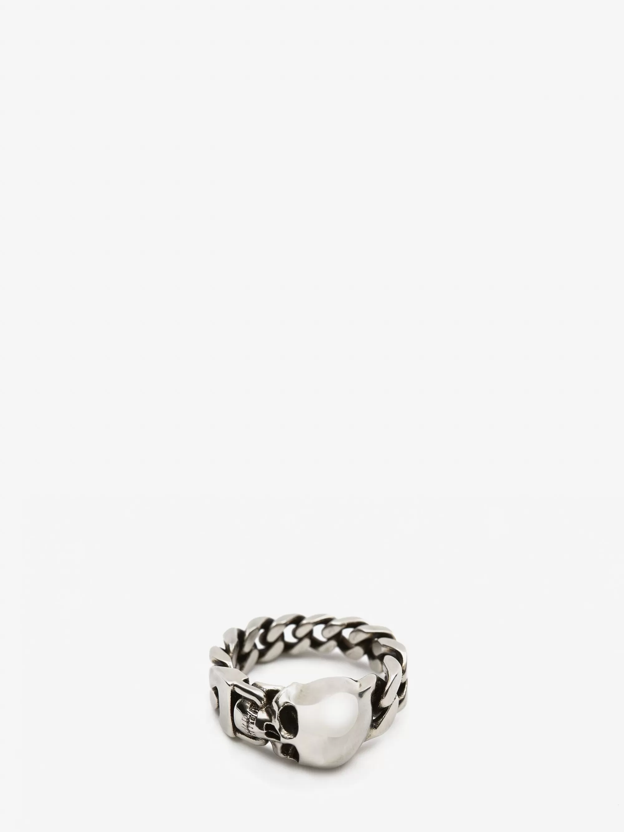 Men's Skull Chain Ring in >Alexander McQueen Fashion