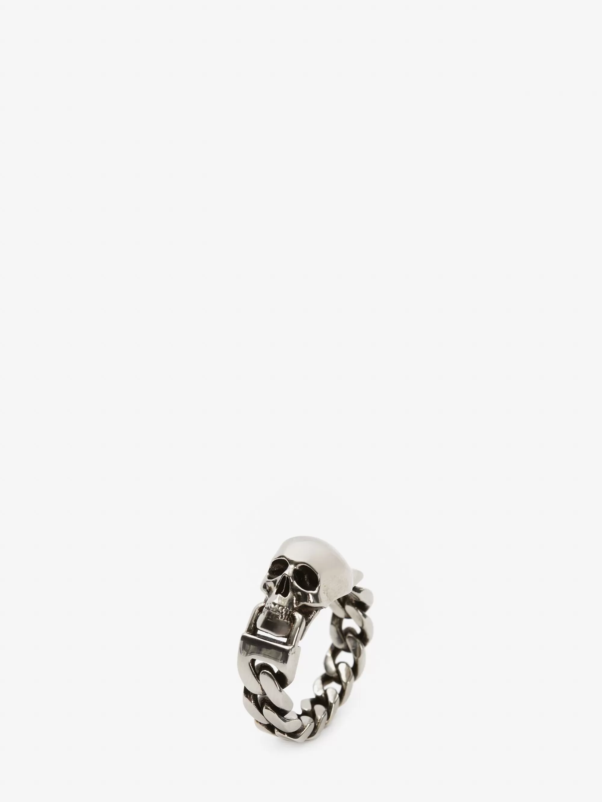 Men's Skull Chain Ring in >Alexander McQueen Fashion