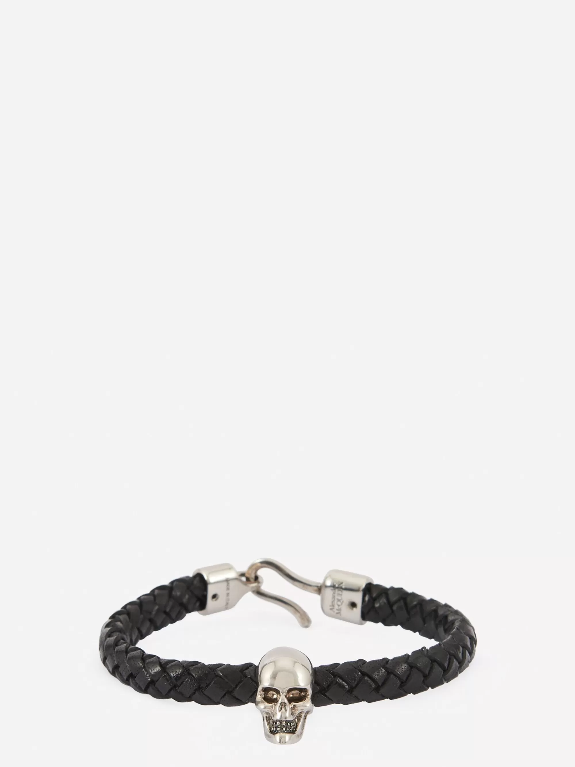 Men's Skull Leather Bracelet in >Alexander McQueen Fashion