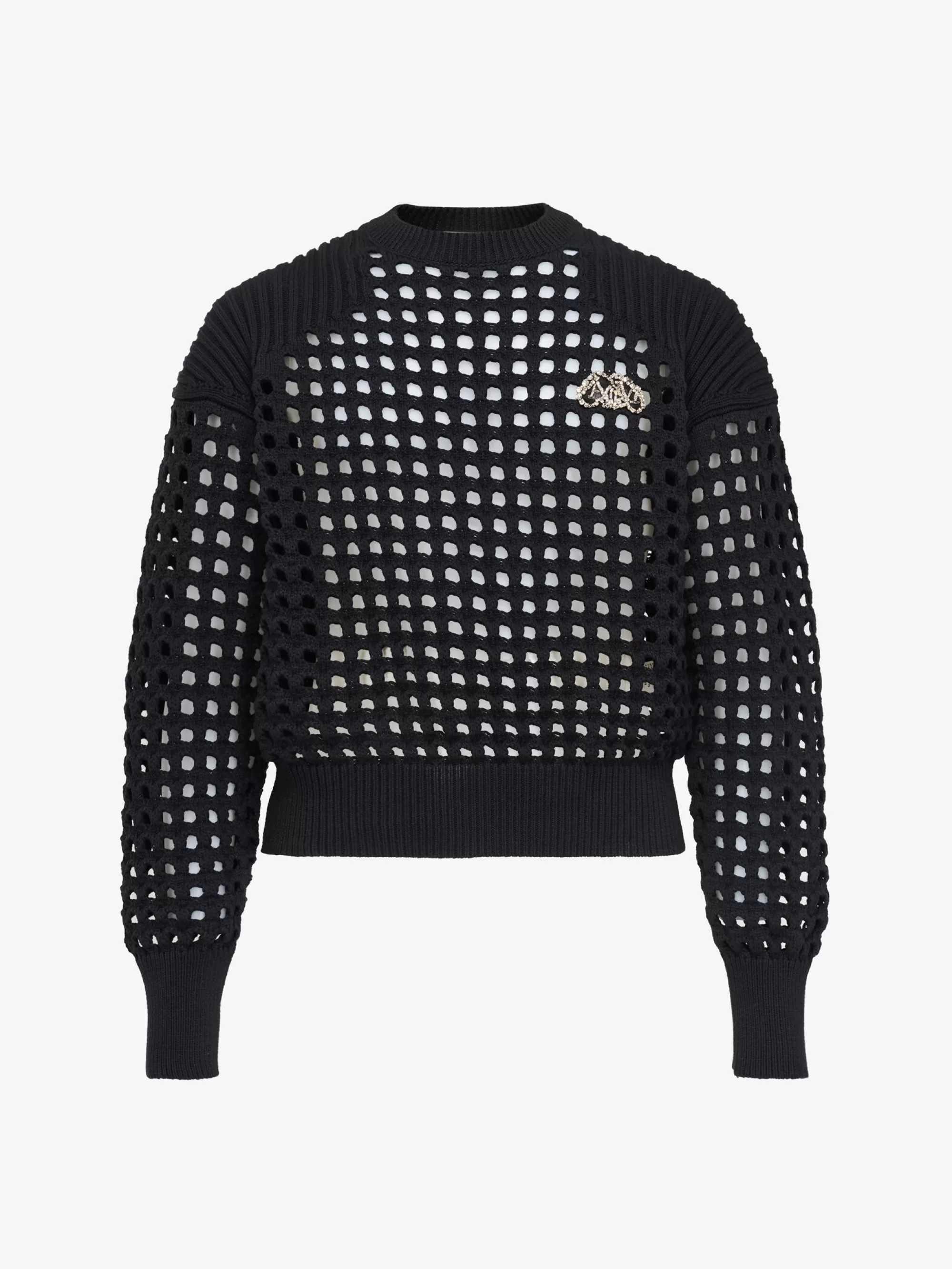 Men's Textured Mesh Jumper in >Alexander McQueen Online