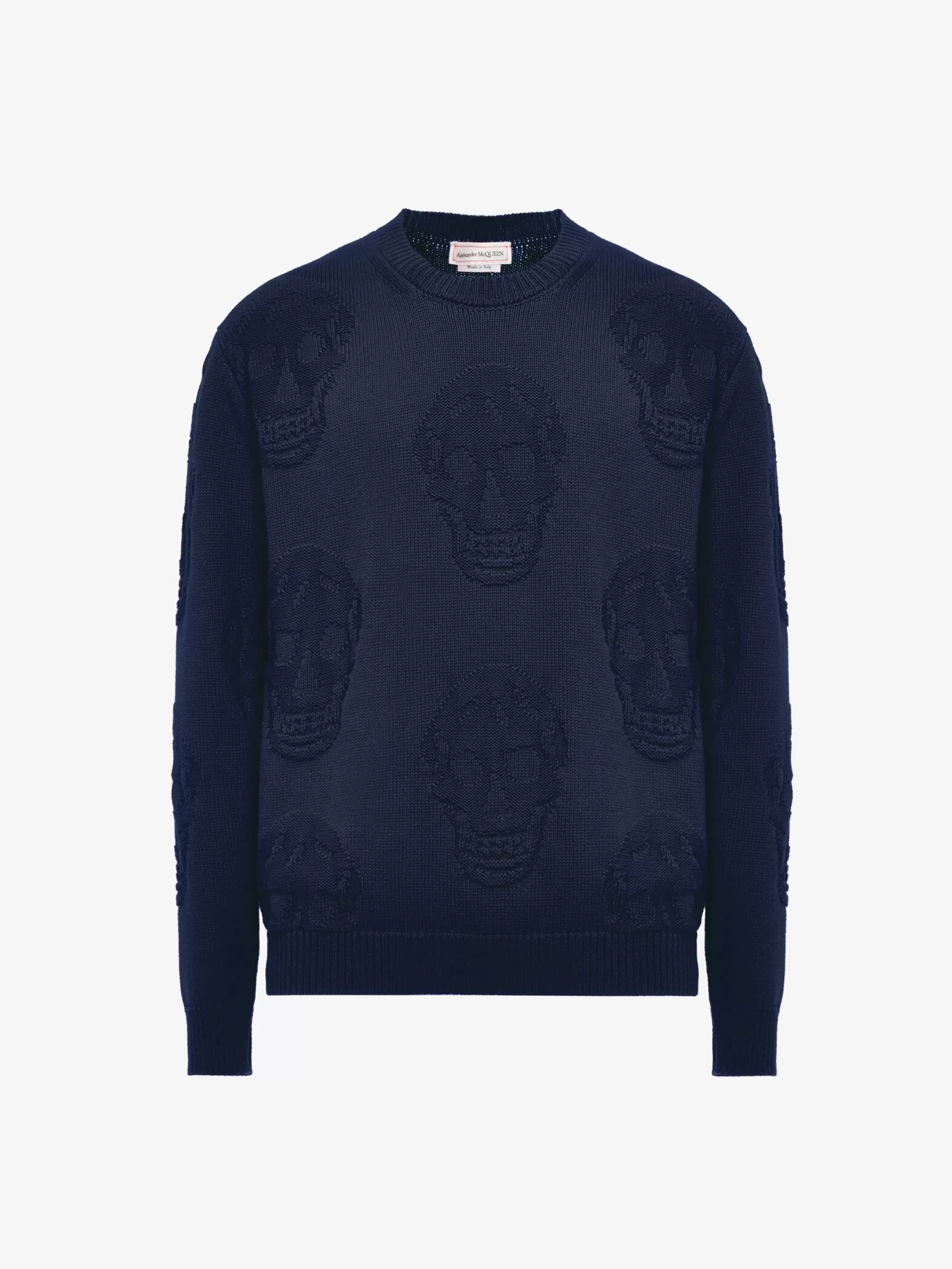 Men's Textured Skull Jumper in >Alexander McQueen Best