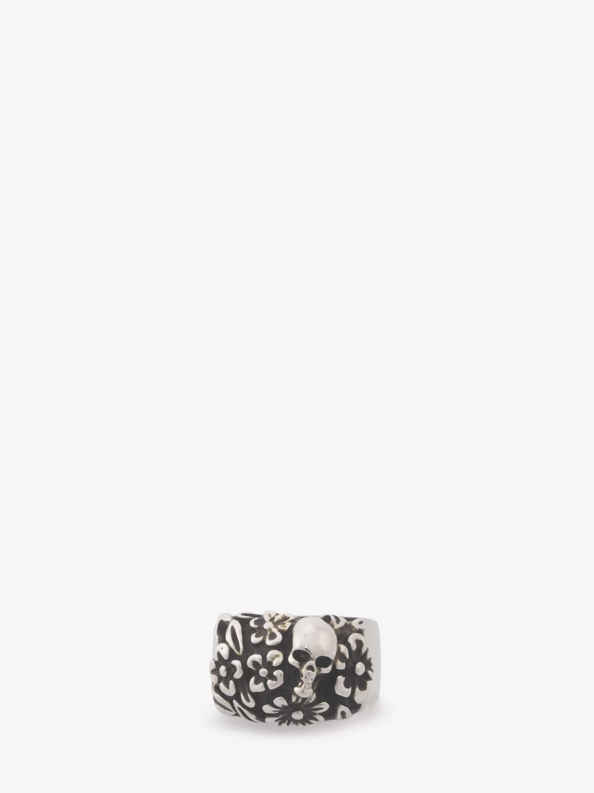 Men's The Floral Skull Ring in >Alexander McQueen Shop