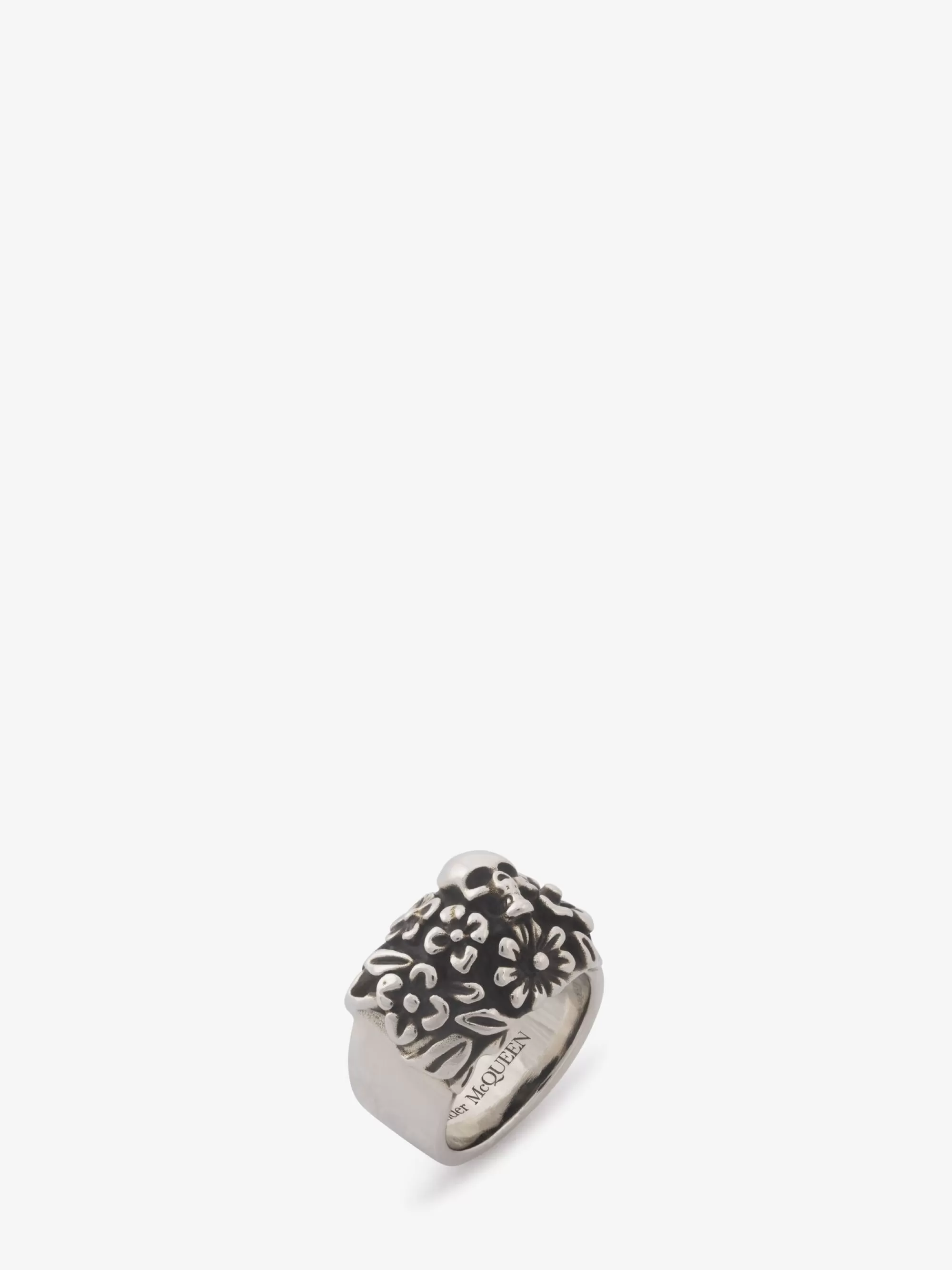 Men's The Floral Skull Ring in >Alexander McQueen Shop