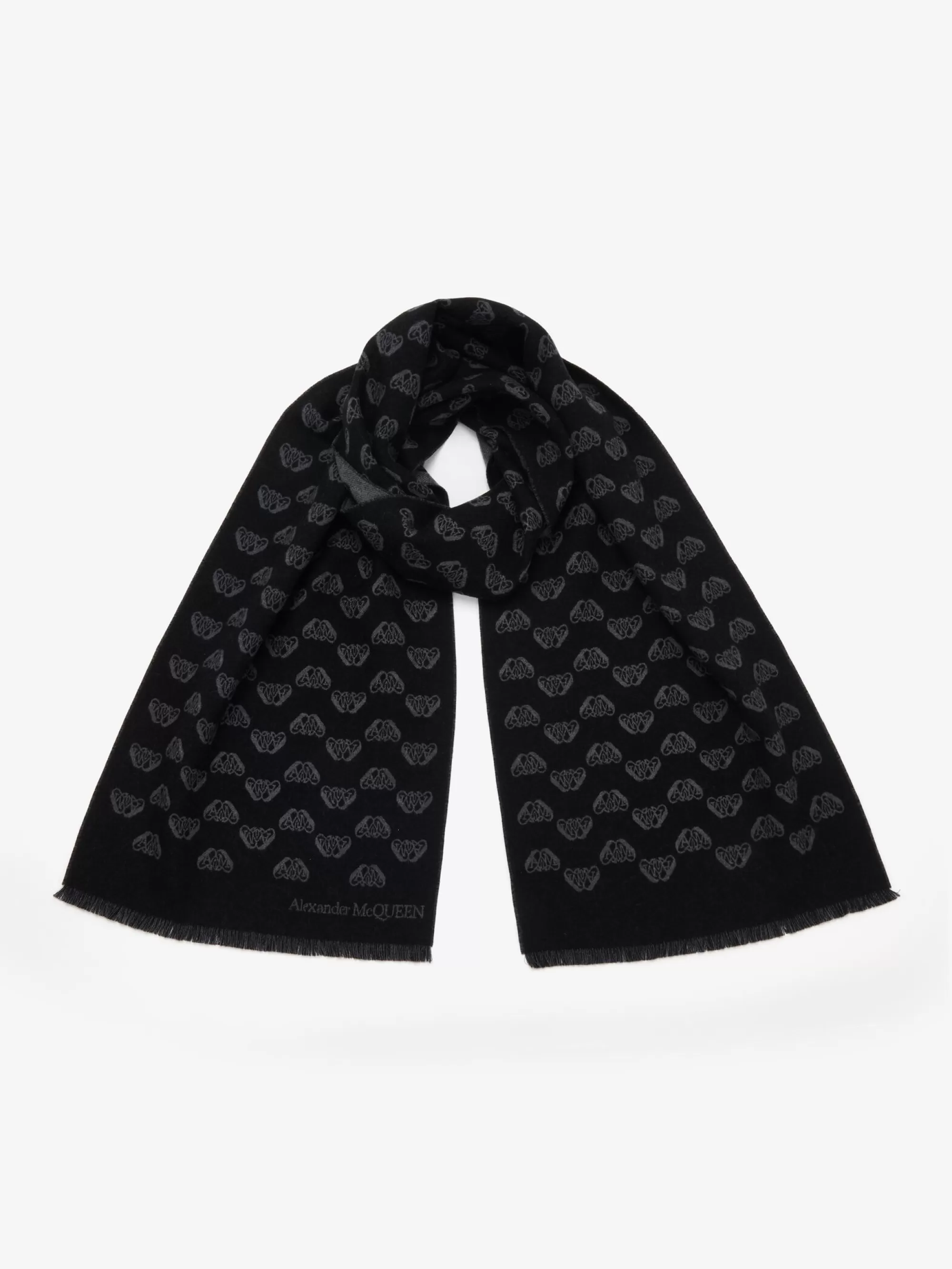 Men's Up-and-down Seal Logo Scarf in >Alexander McQueen Outlet