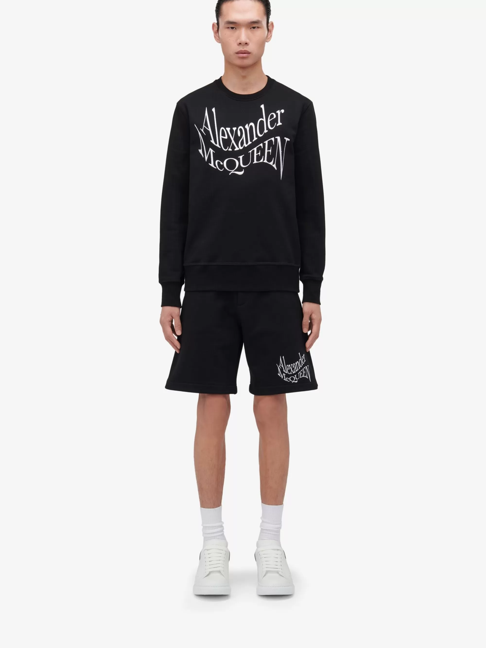 Men's Warped Logo Shorts in >Alexander McQueen Clearance