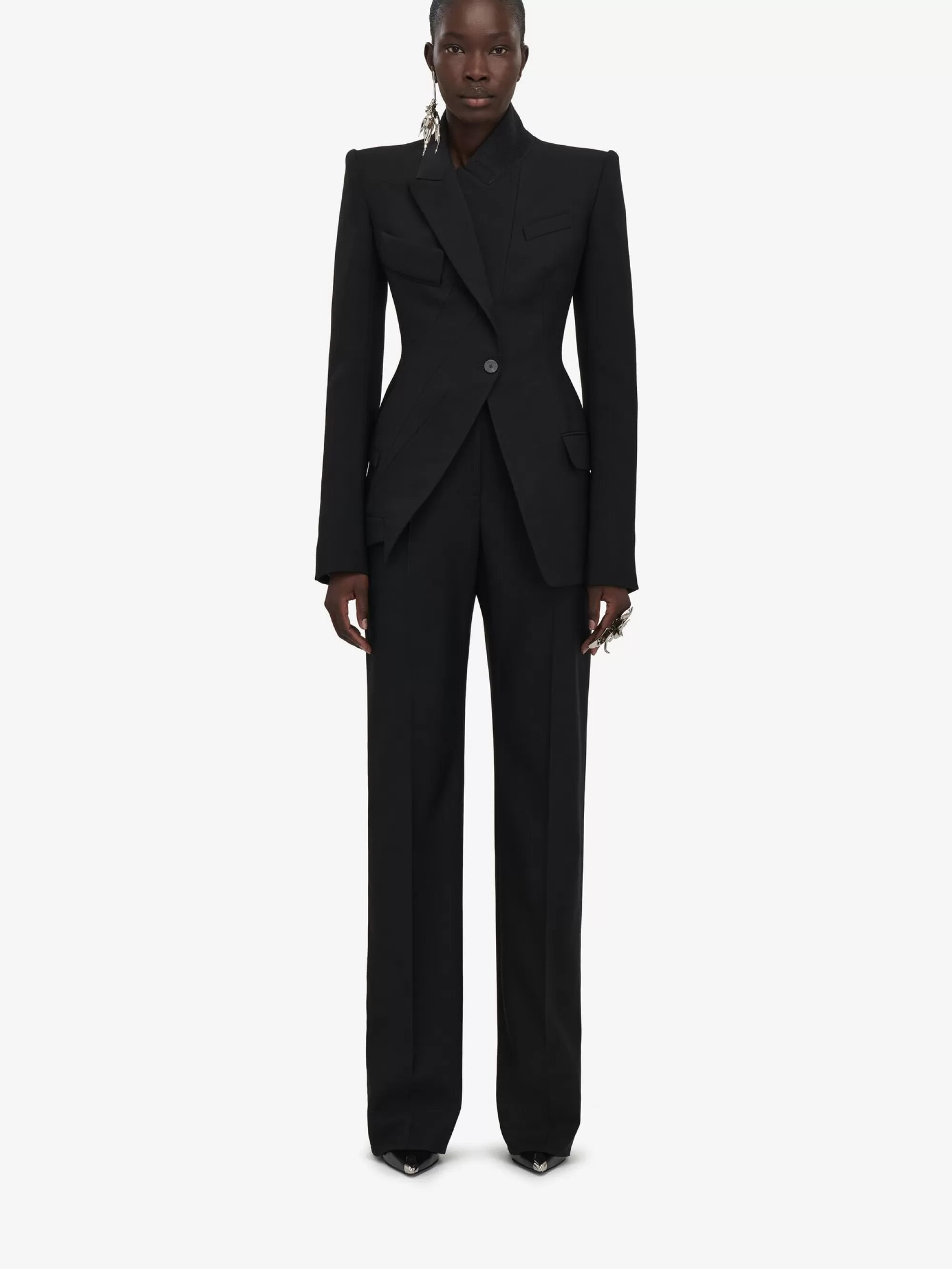 Women's Asymmetric Tailored Jacket in >Alexander McQueen Shop