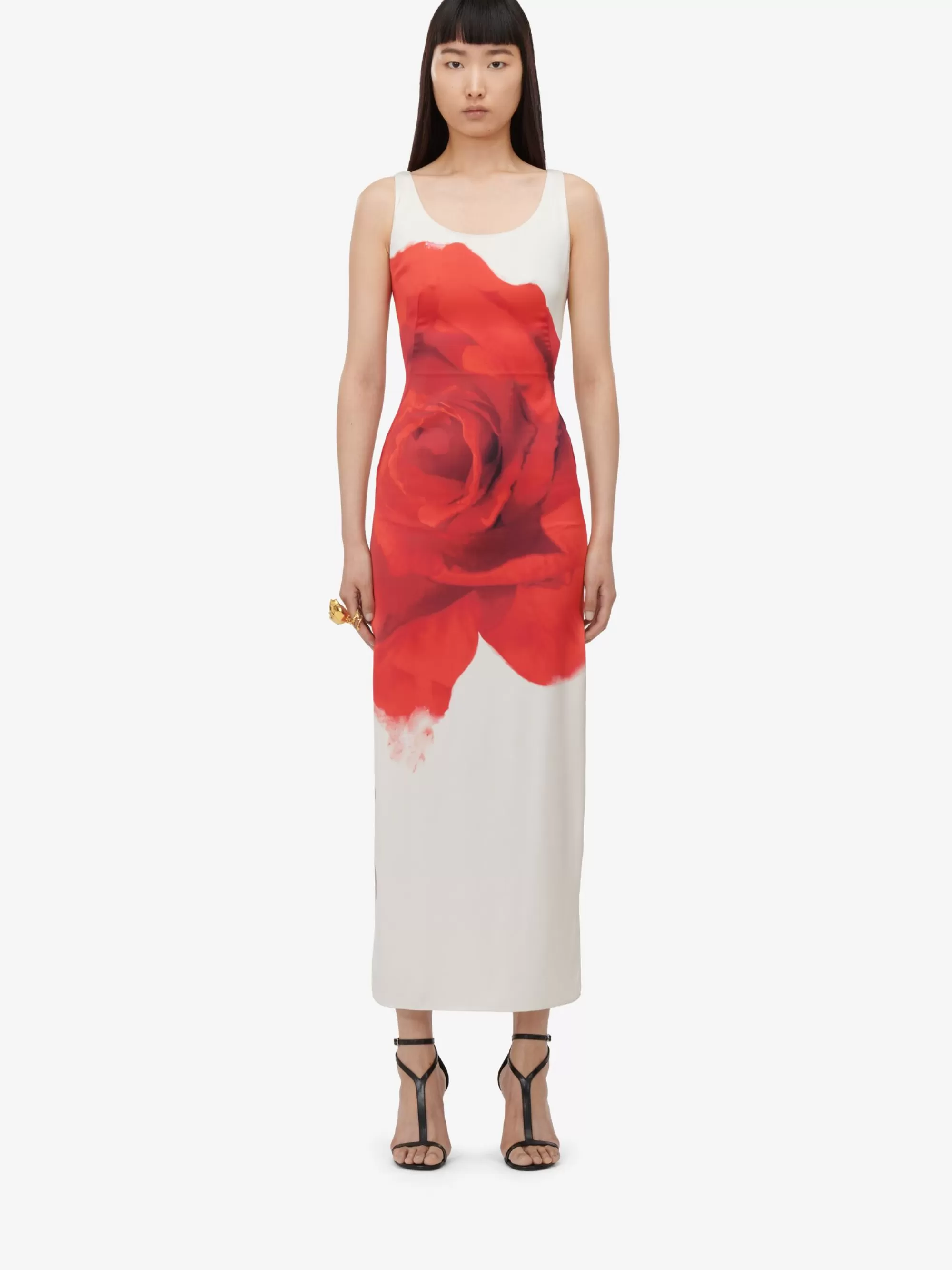 Women's Bleeding Rose Pencil Dress in >Alexander McQueen Online