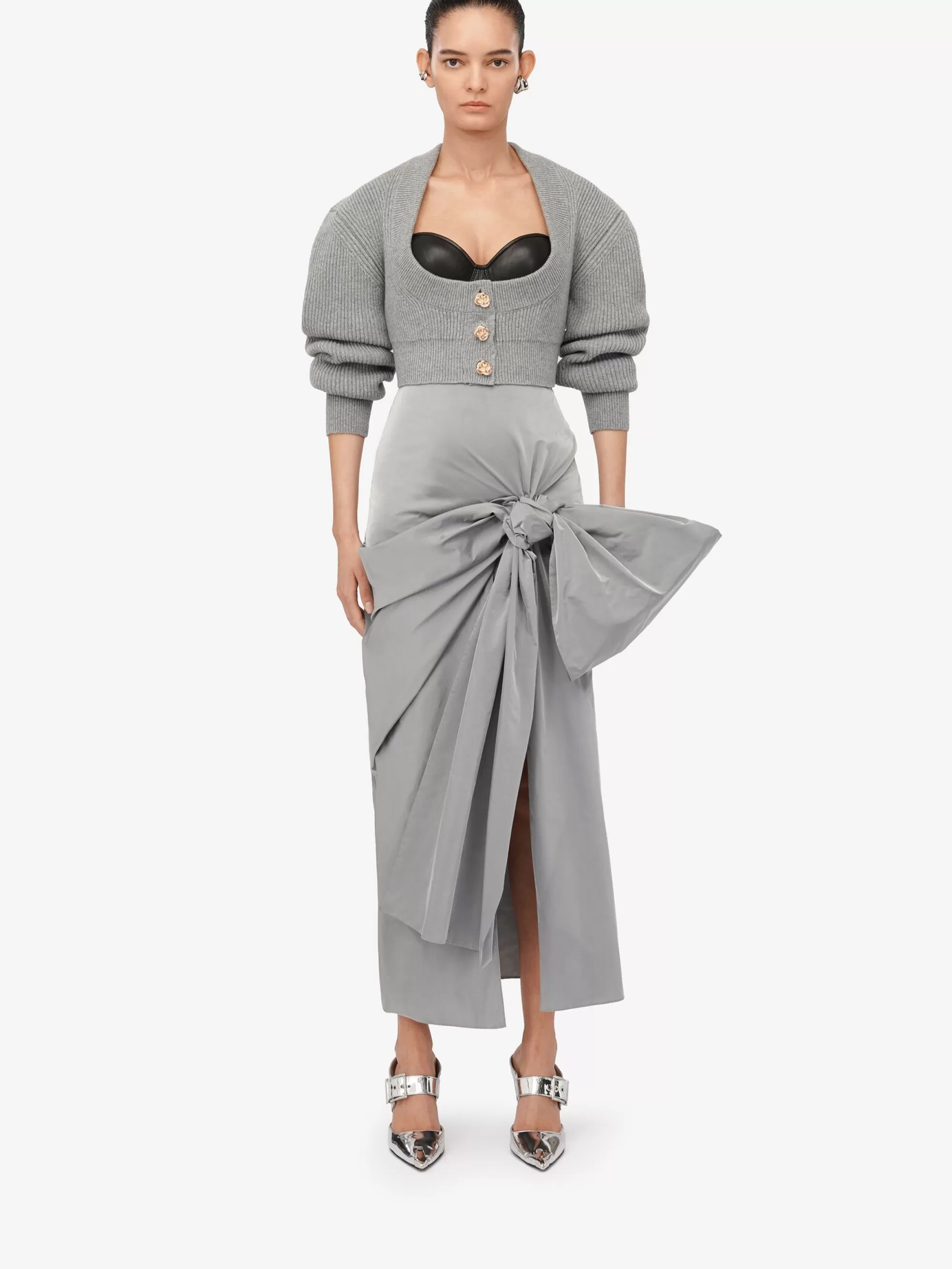 Women's Bow Detail Slim Skirt in >Alexander McQueen Store