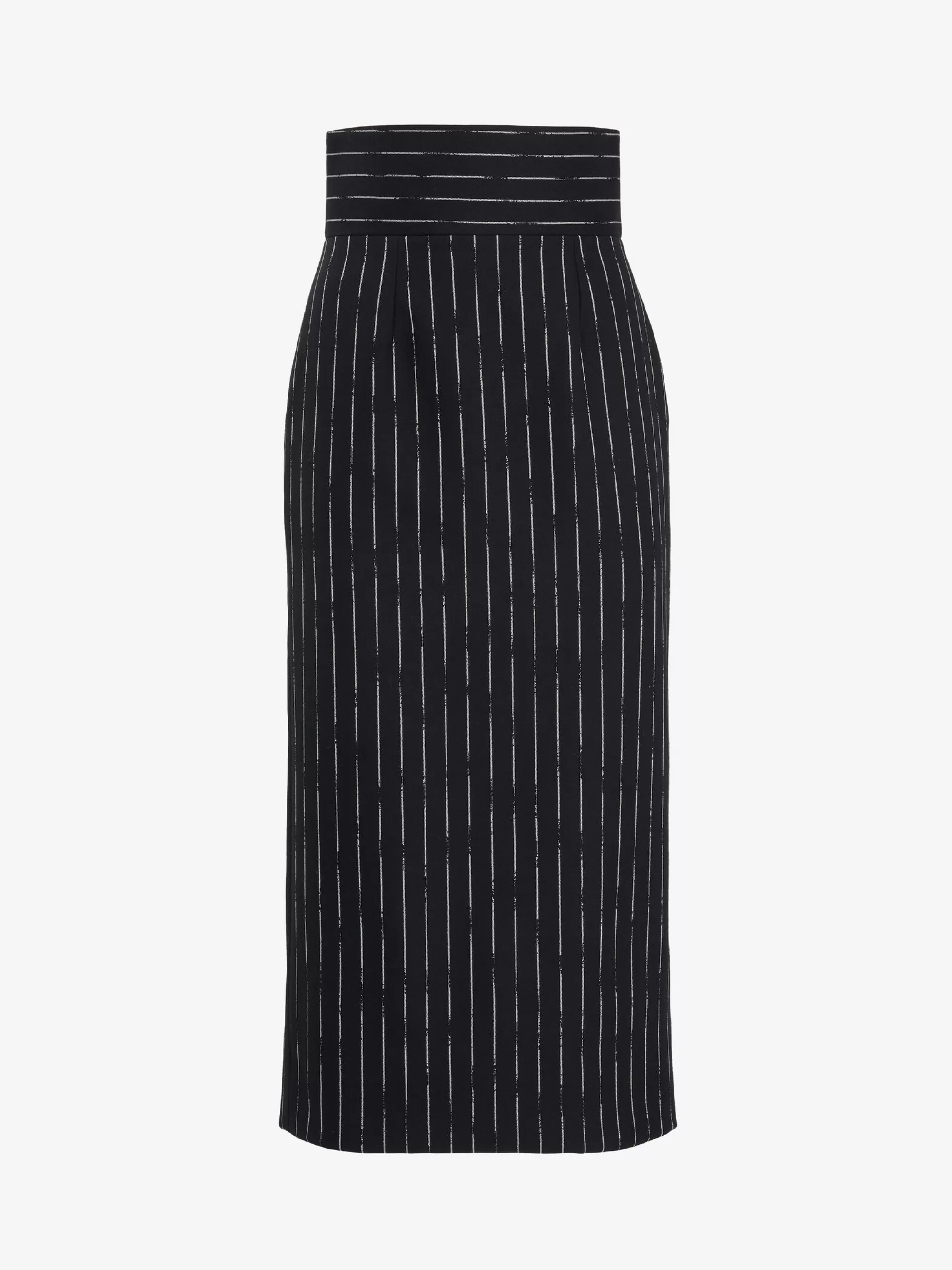 Women's Broken Pinstripe Pencil Skirt in >Alexander McQueen Fashion